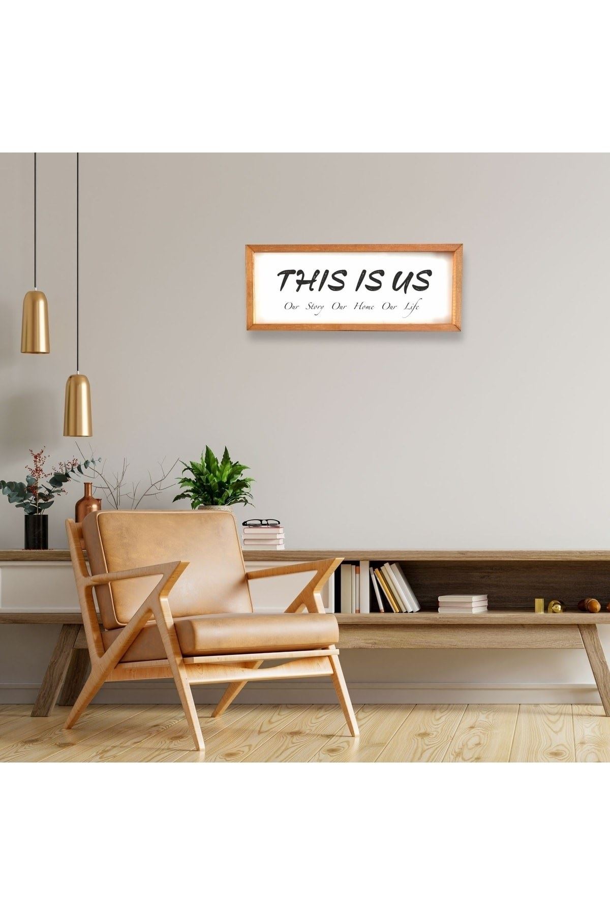 This Is Us Ahşap Çerçeveli Duvar Mottosu 50 x 110