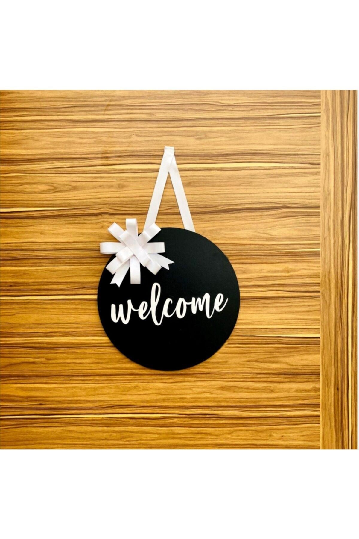 Welcome Ahşap Kapı Süsü 30 x 30