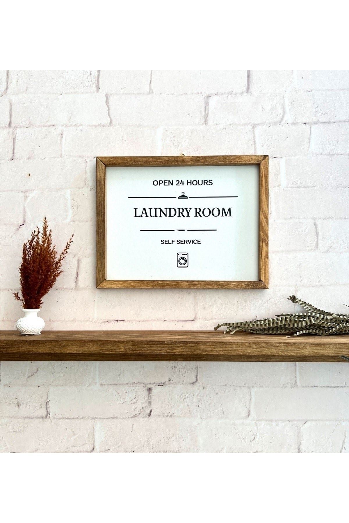 Banyo Laundry Room Ahşap Çerçeve - Beyaz Zemin 10 x 10