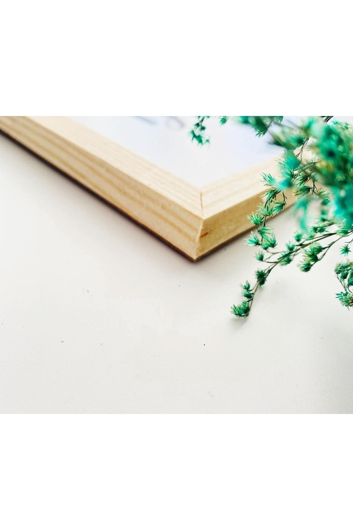 Kahve Köşesi Coffee Bar Love Is Brewing Ahşap Çerçeve - Naturel 50 x 110