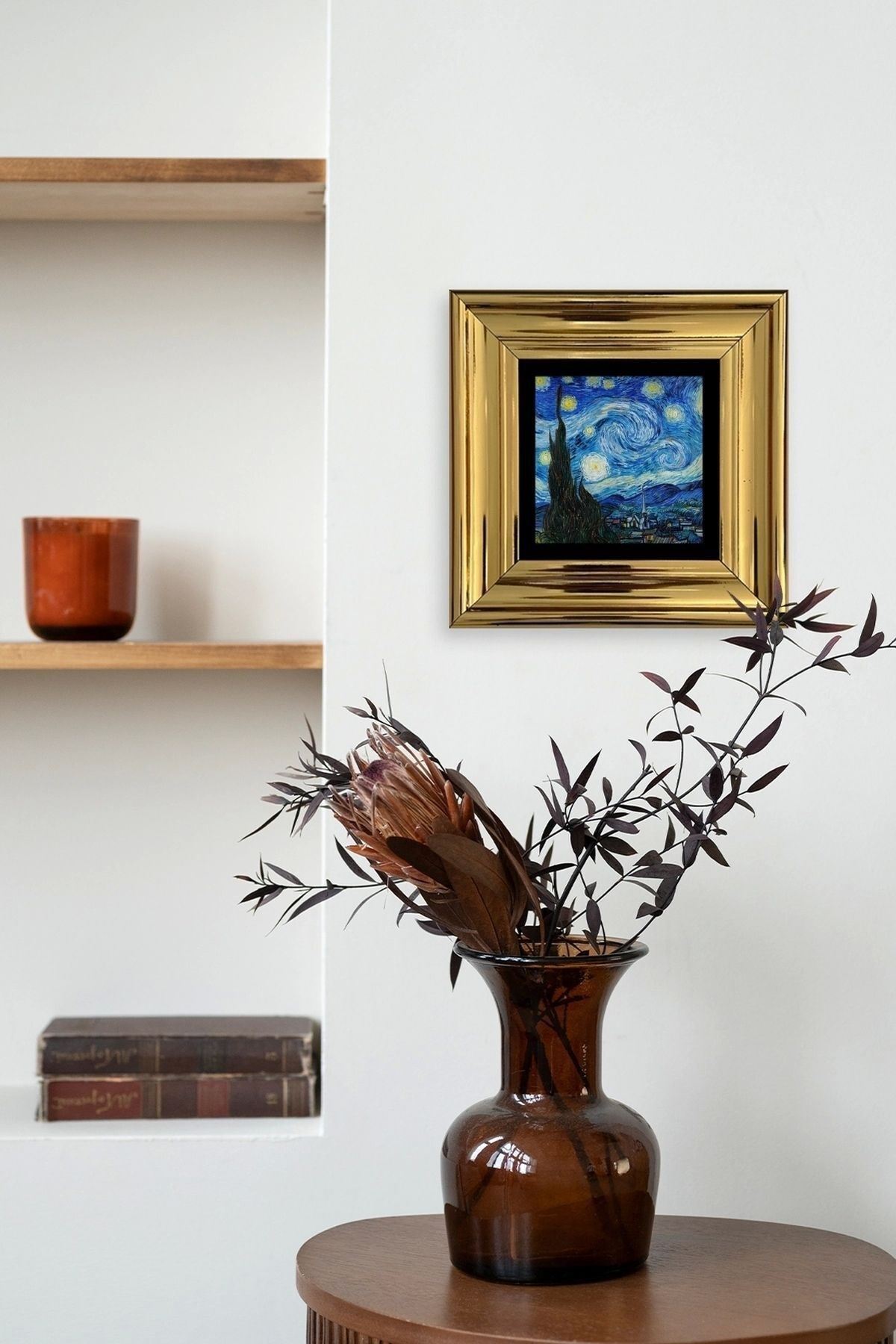 Van Gogh Çerçeveli Taş Tablo 20 cm