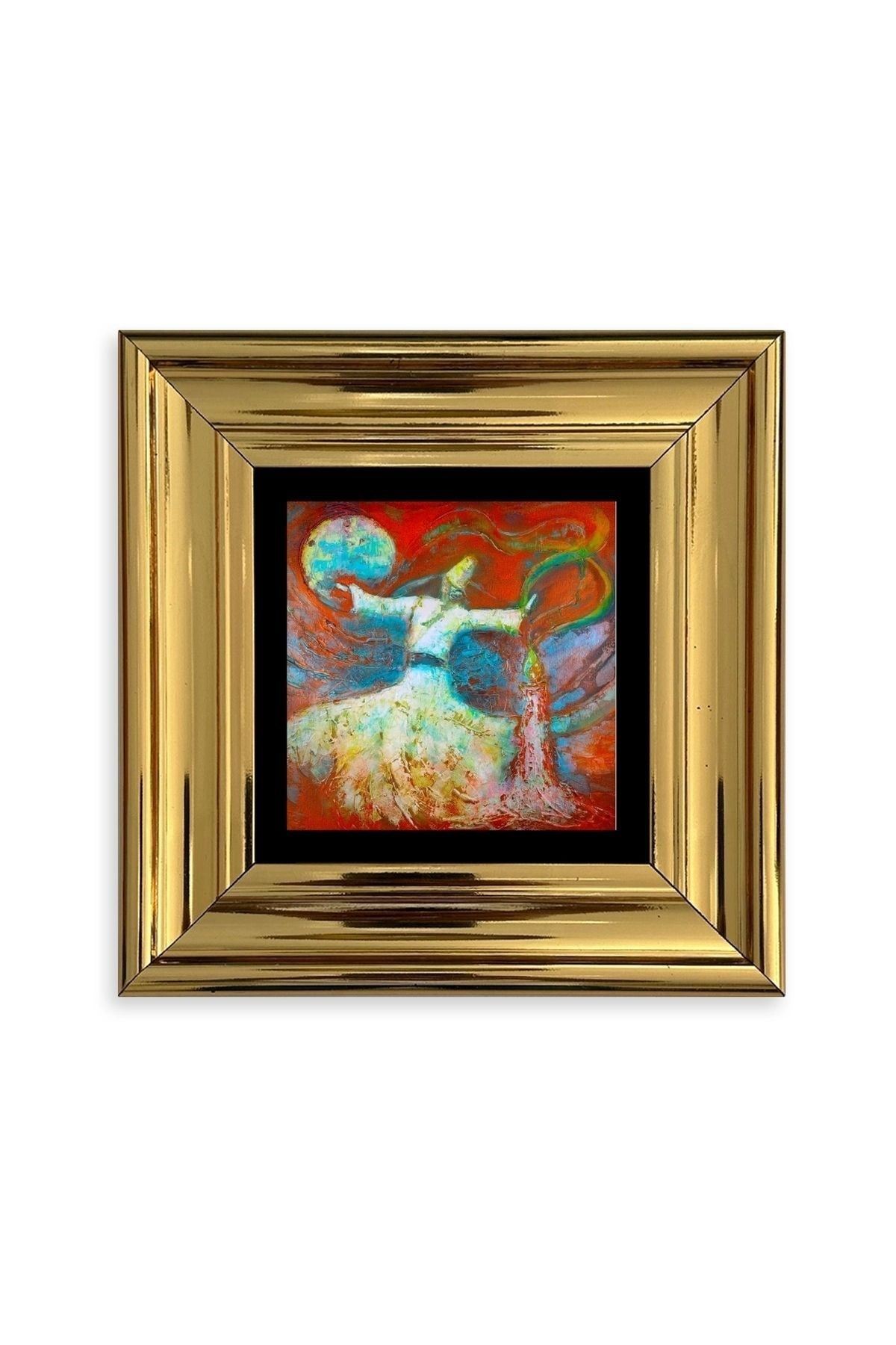 Semazen Çerçeveli Taş Tablo 20 cm