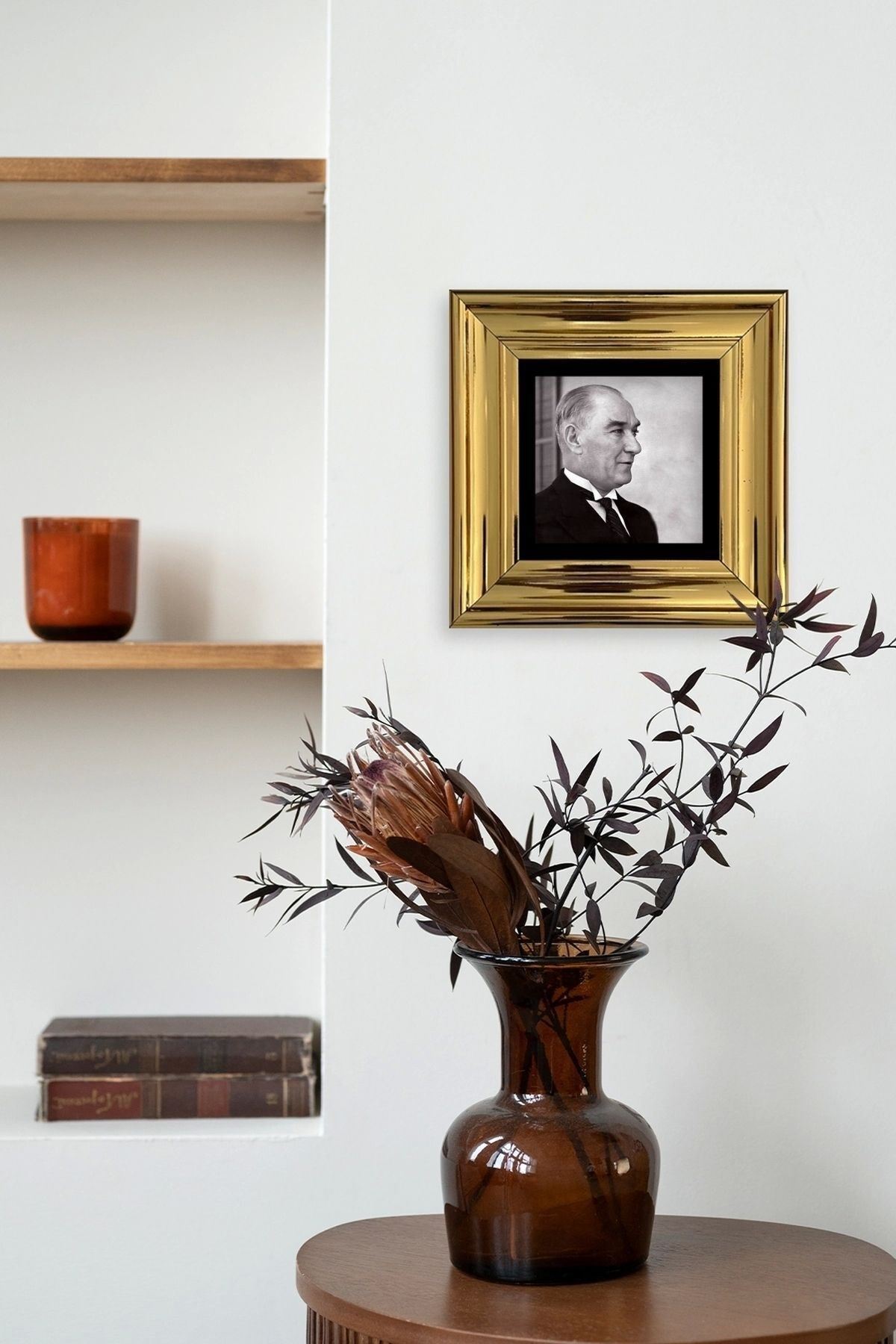 Atatürk Çerçeveli Taş Tablo 20 cm