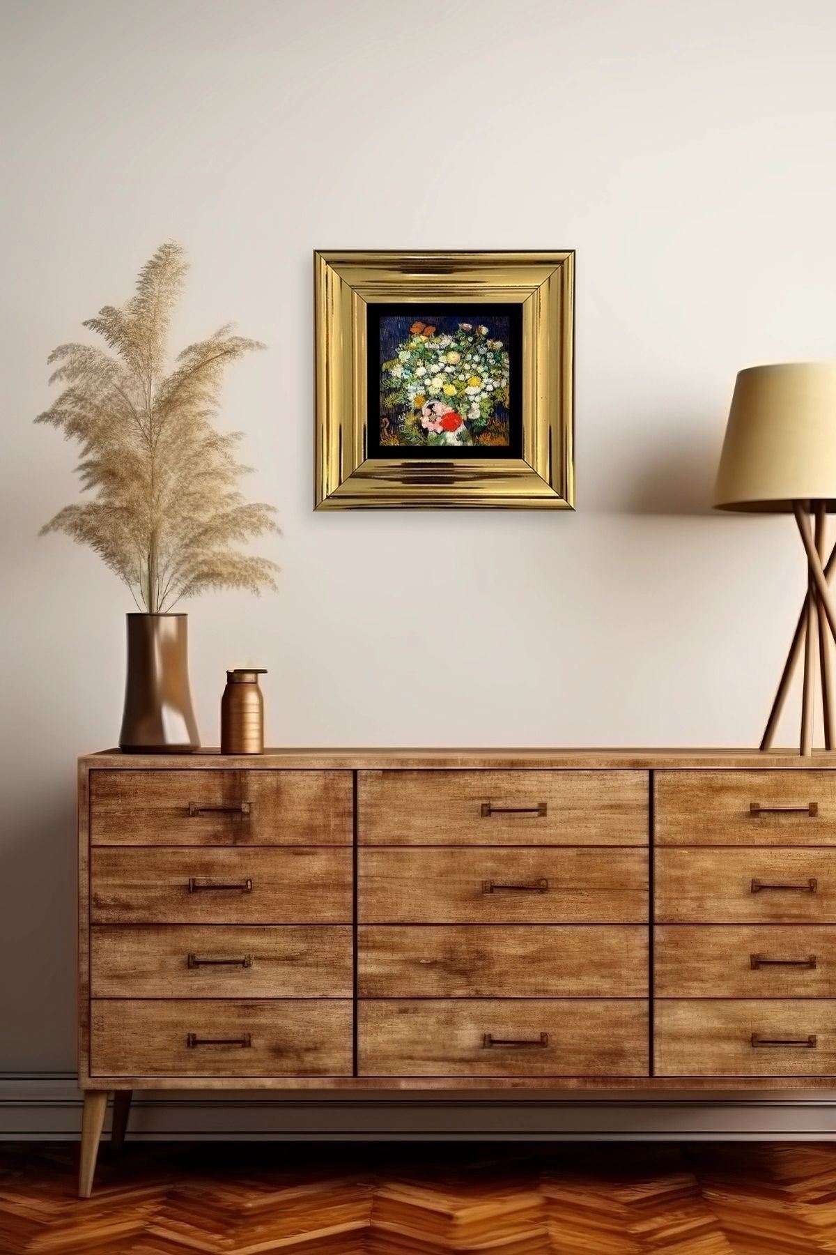 Van Gogh Çerçeveli Taş Tablo 20 cm