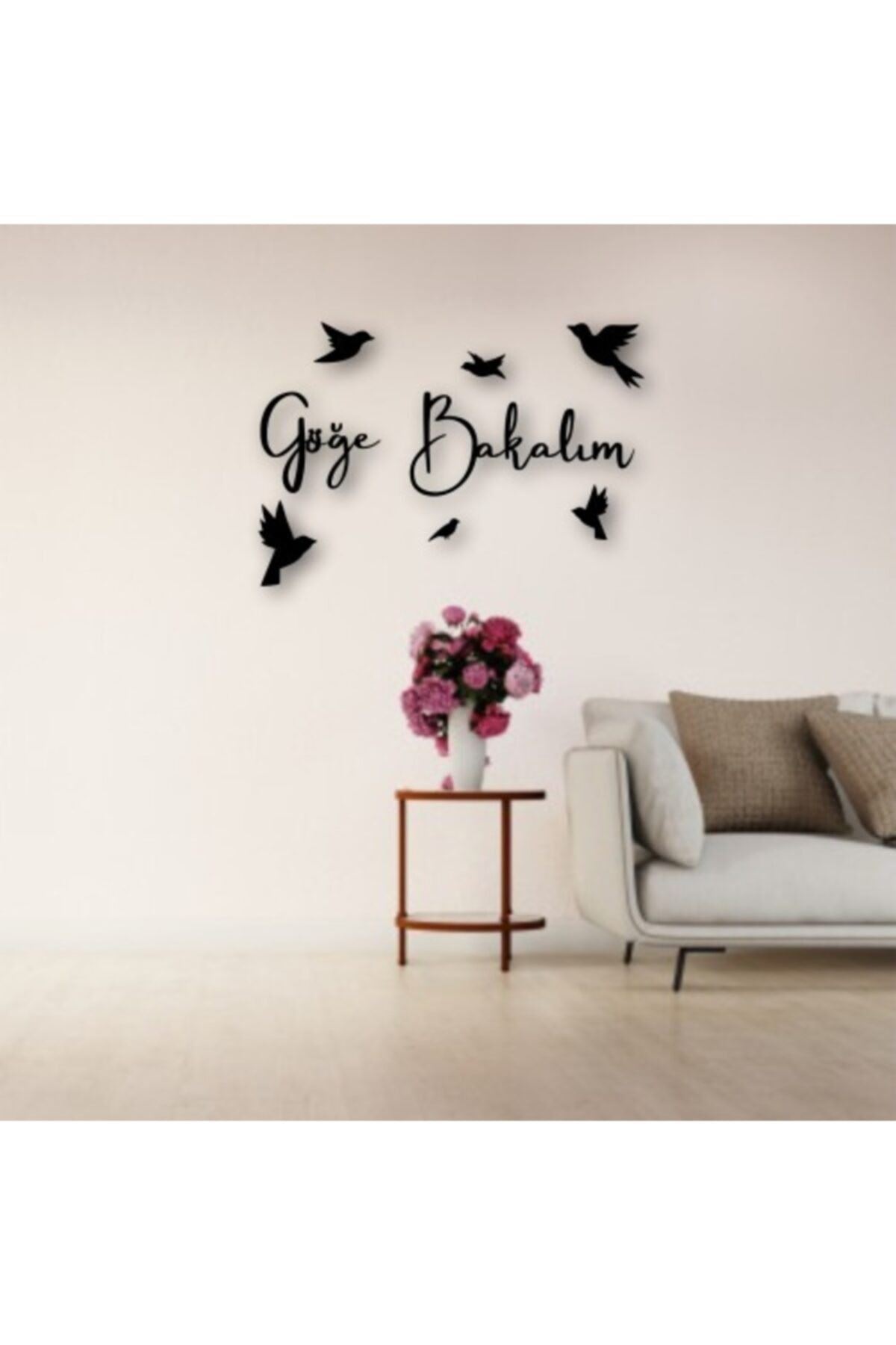 Göğe Bakalım Yazılı Ahşap Tablo 50 x 41