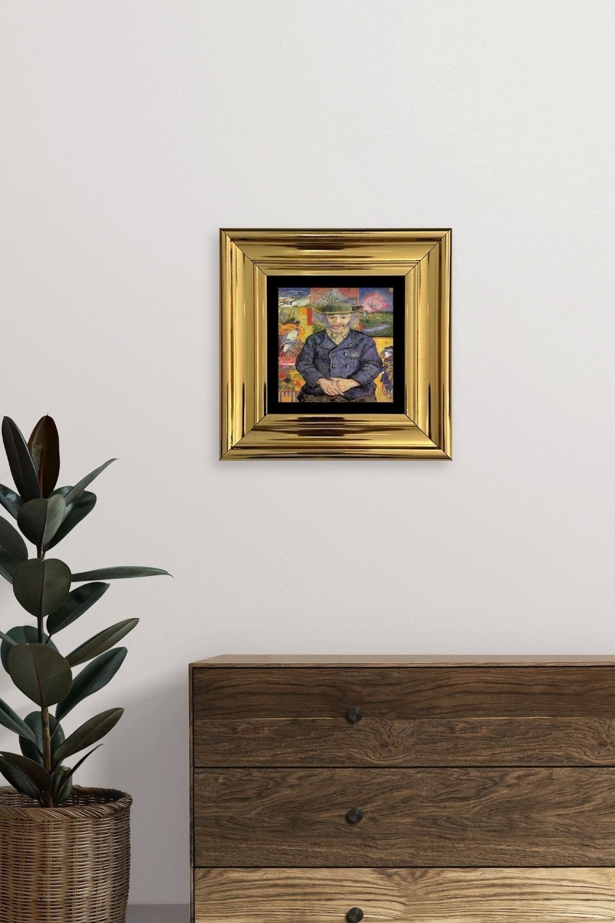 Van Gogh Çerçeveli Taş Tablo 20 cm