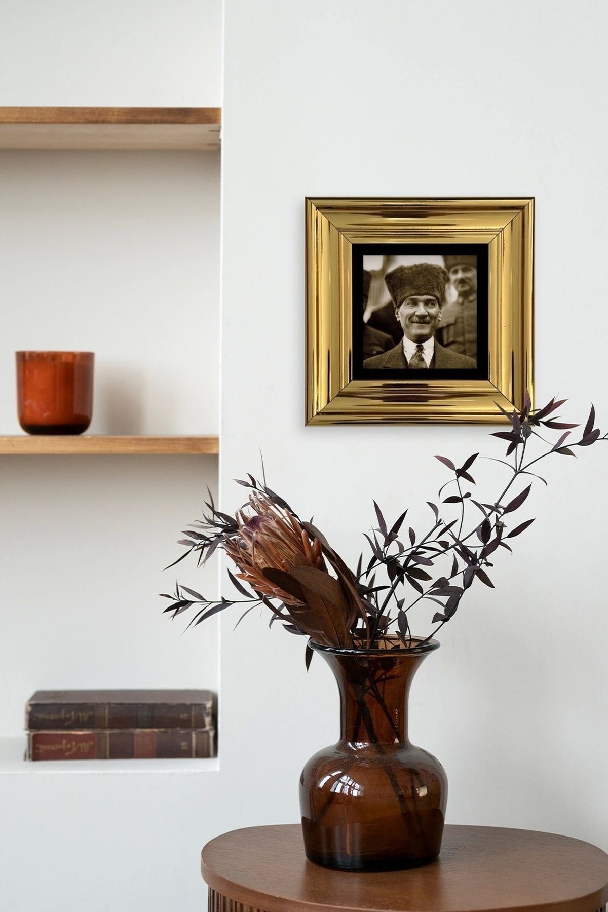 Atatürk Çerçeveli Taş Tablo 20 cm