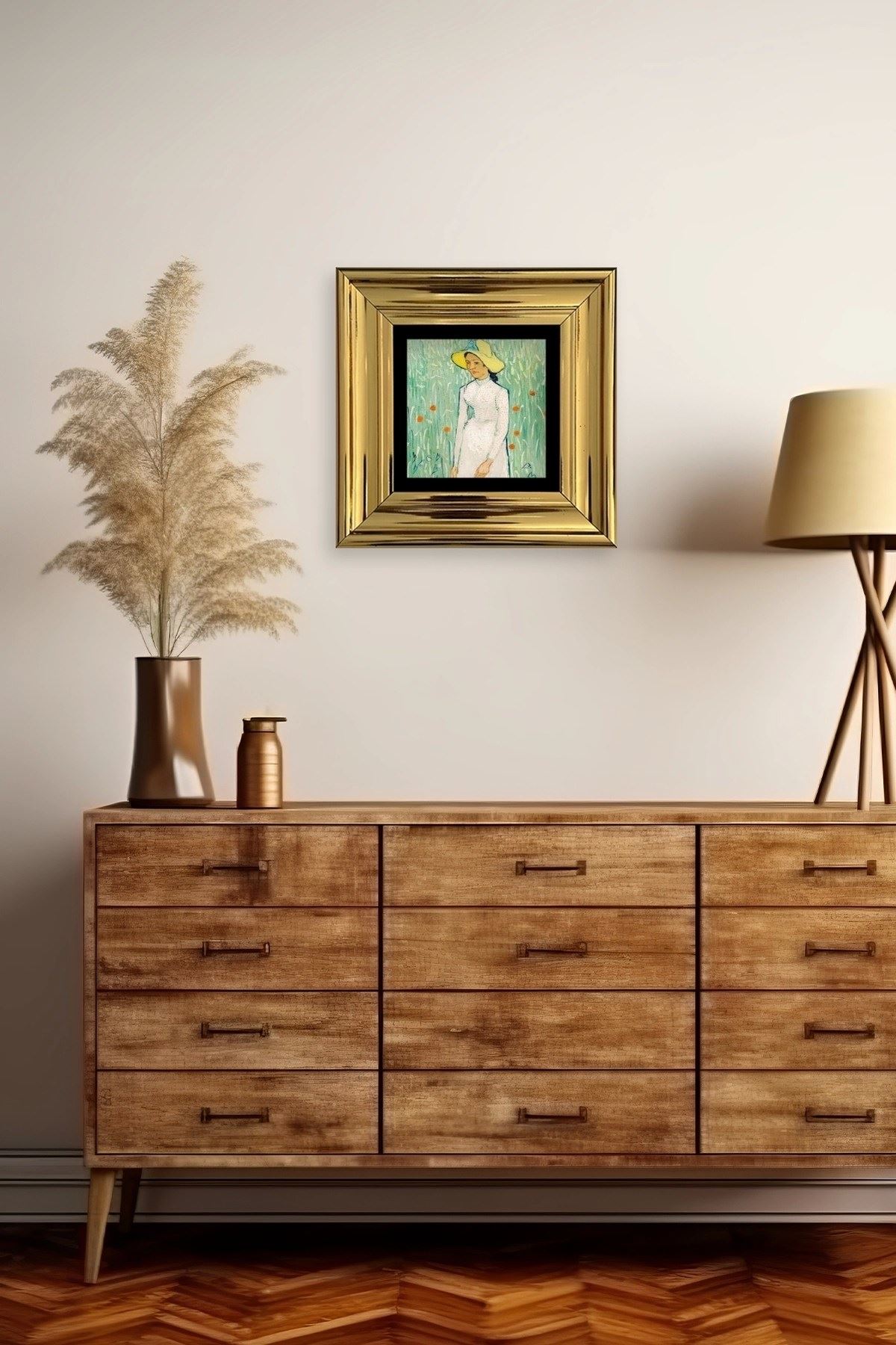 Van Gogh Çerçeveli Taş Tablo 20 cm