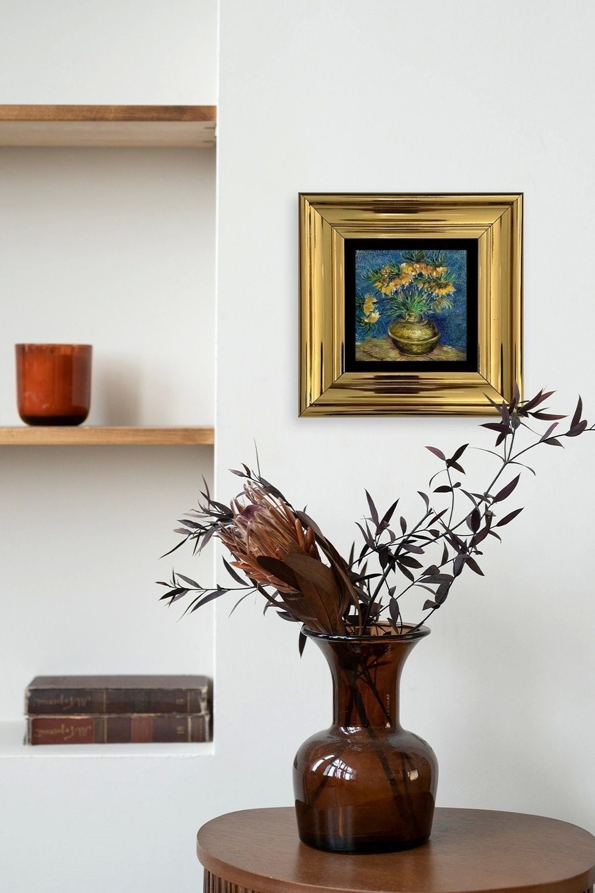 Van Gogh Çerçeveli Taş Tablo 20 cm