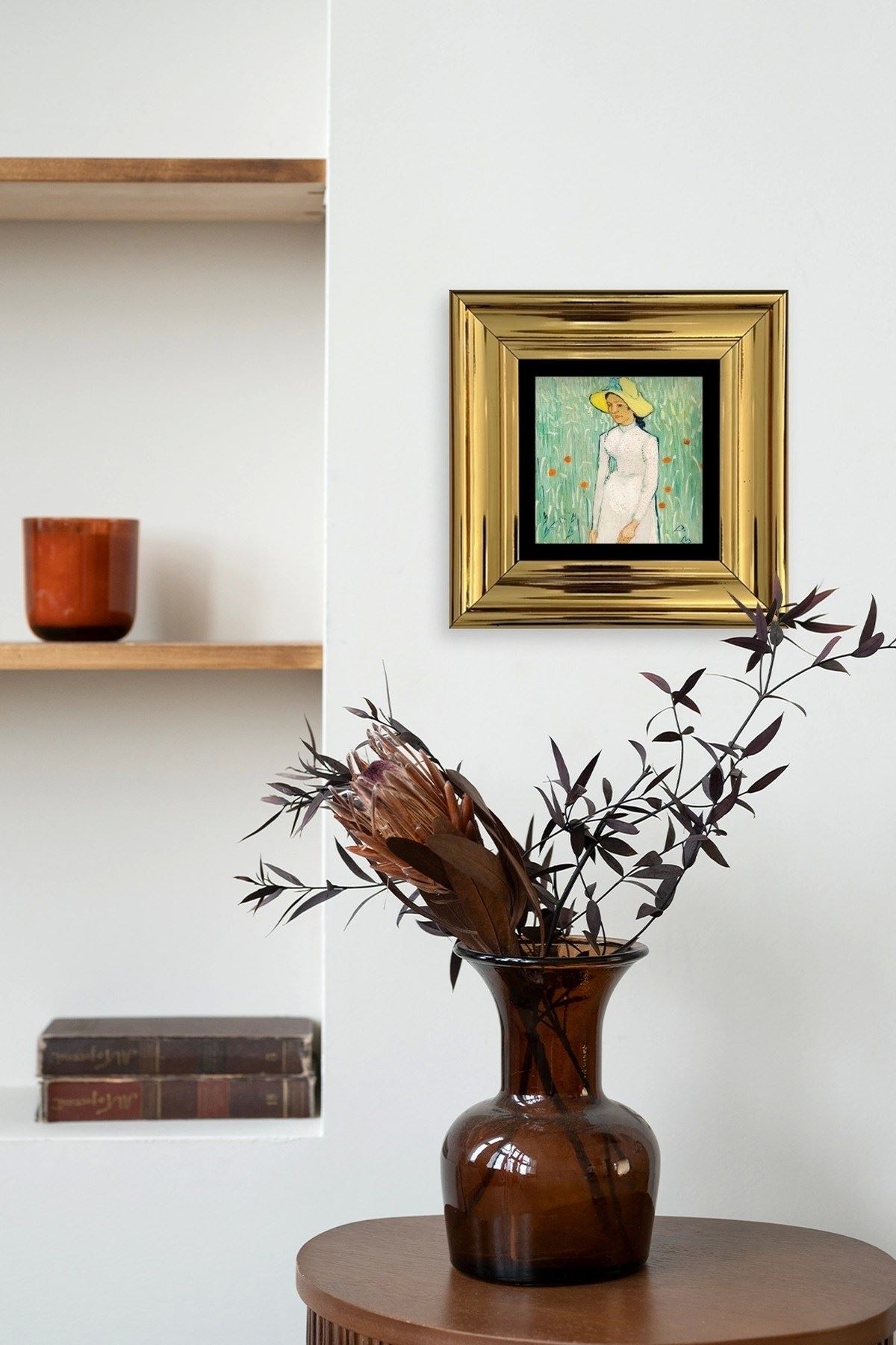 Van Gogh Çerçeveli Taş Tablo 20 cm