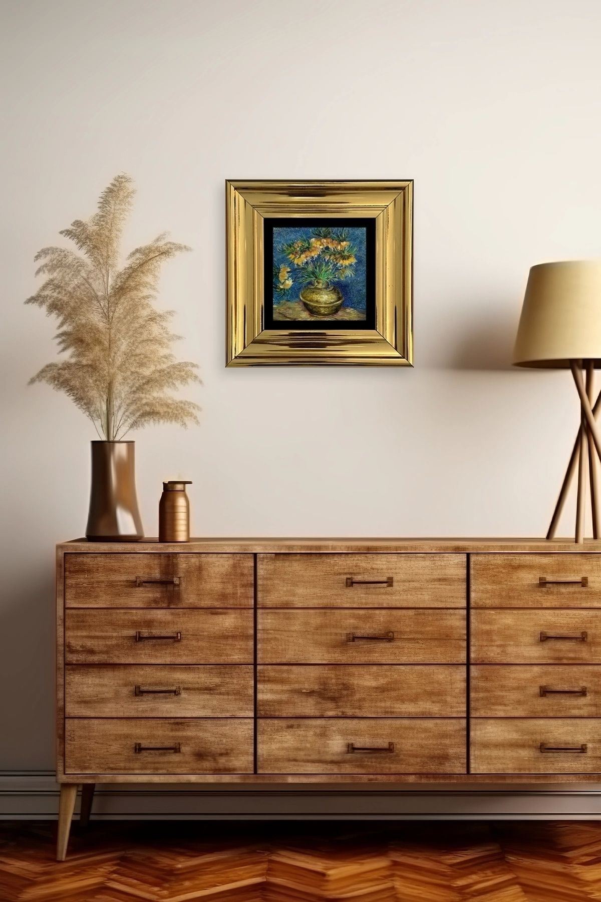 Van Gogh Çerçeveli Taş Tablo 20 cm