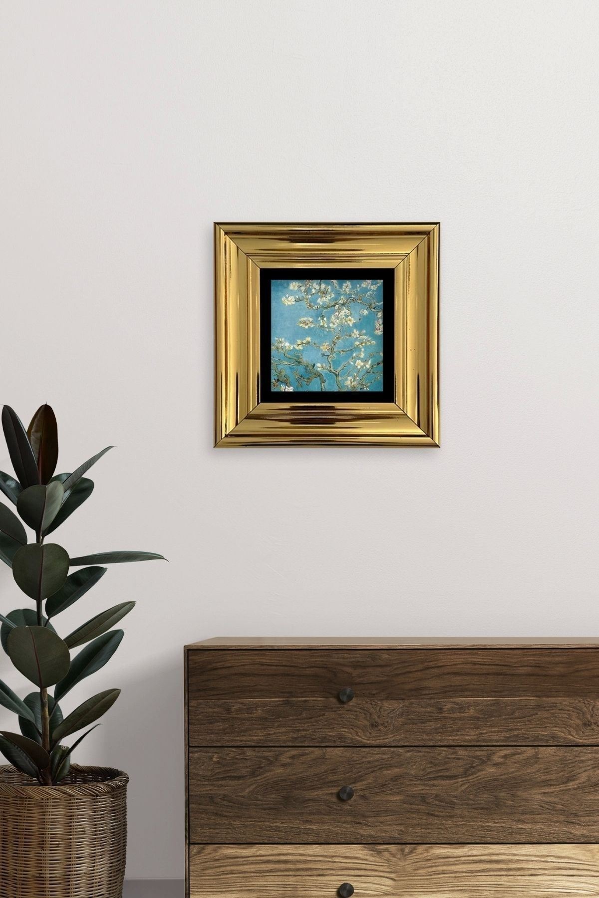 Bahar Çiçekleri Çerçeveli Taş Tablo 20 cm