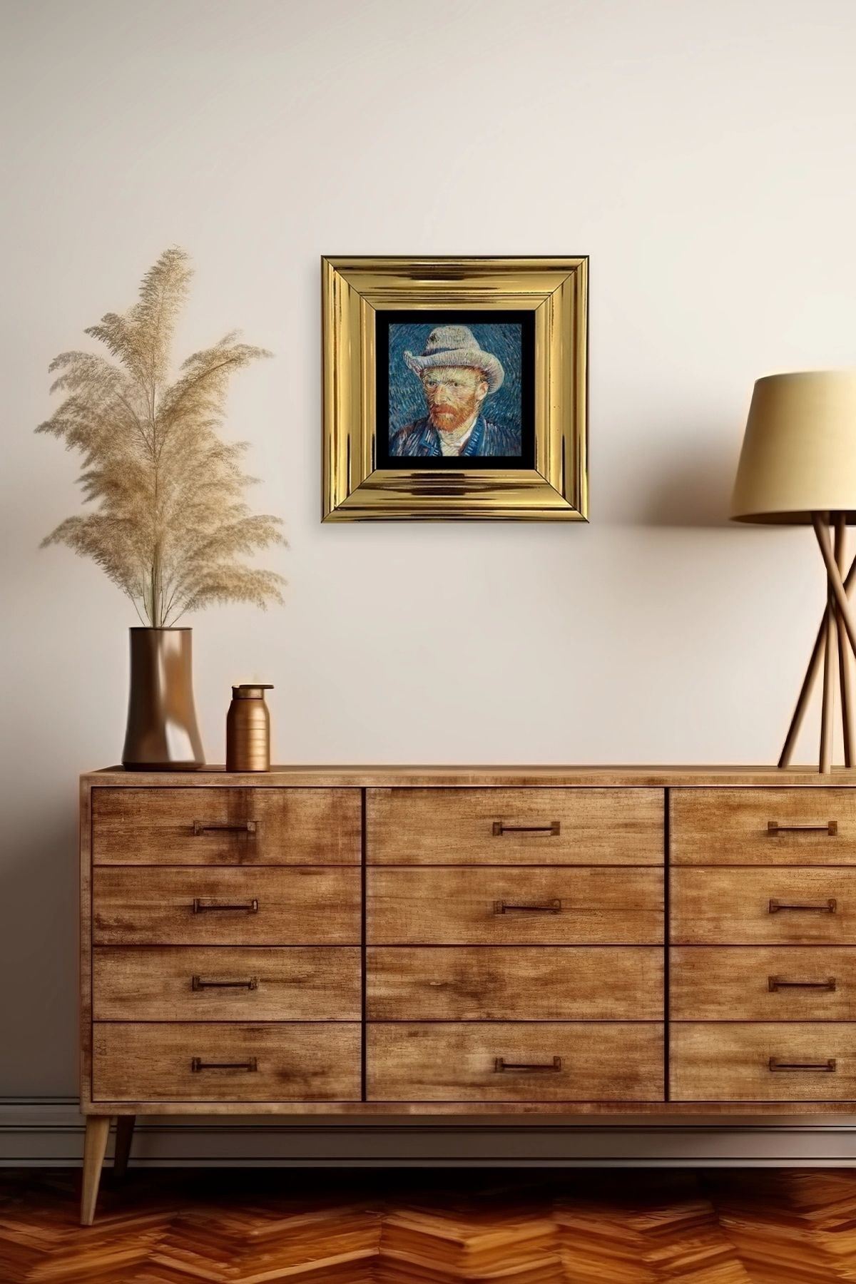 Van Gogh Çerçeveli Taş Tablo 20 cm