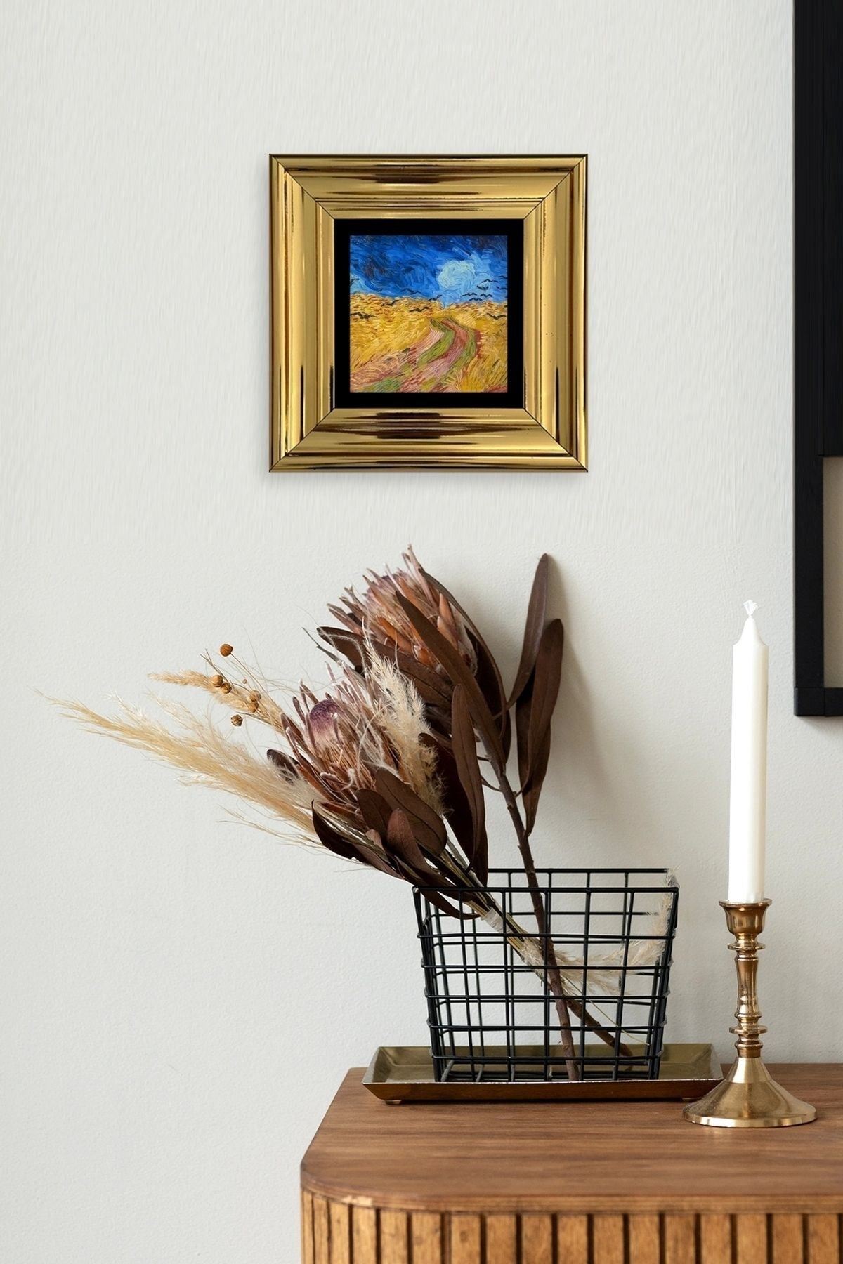 Van Gogh Çerçeveli Taş Tablo 20 cm