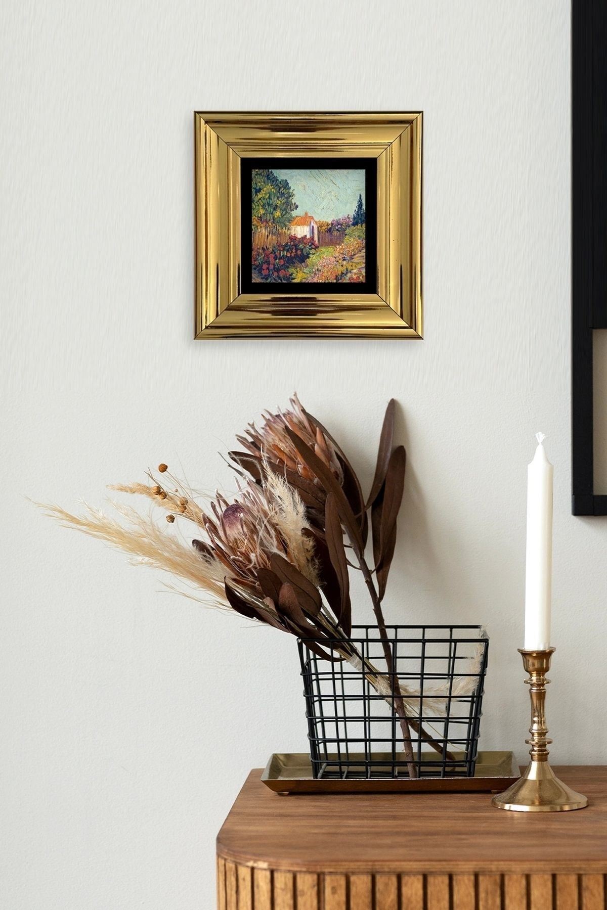 Van Gogh Çerçeveli Taş Tablo 20 cm