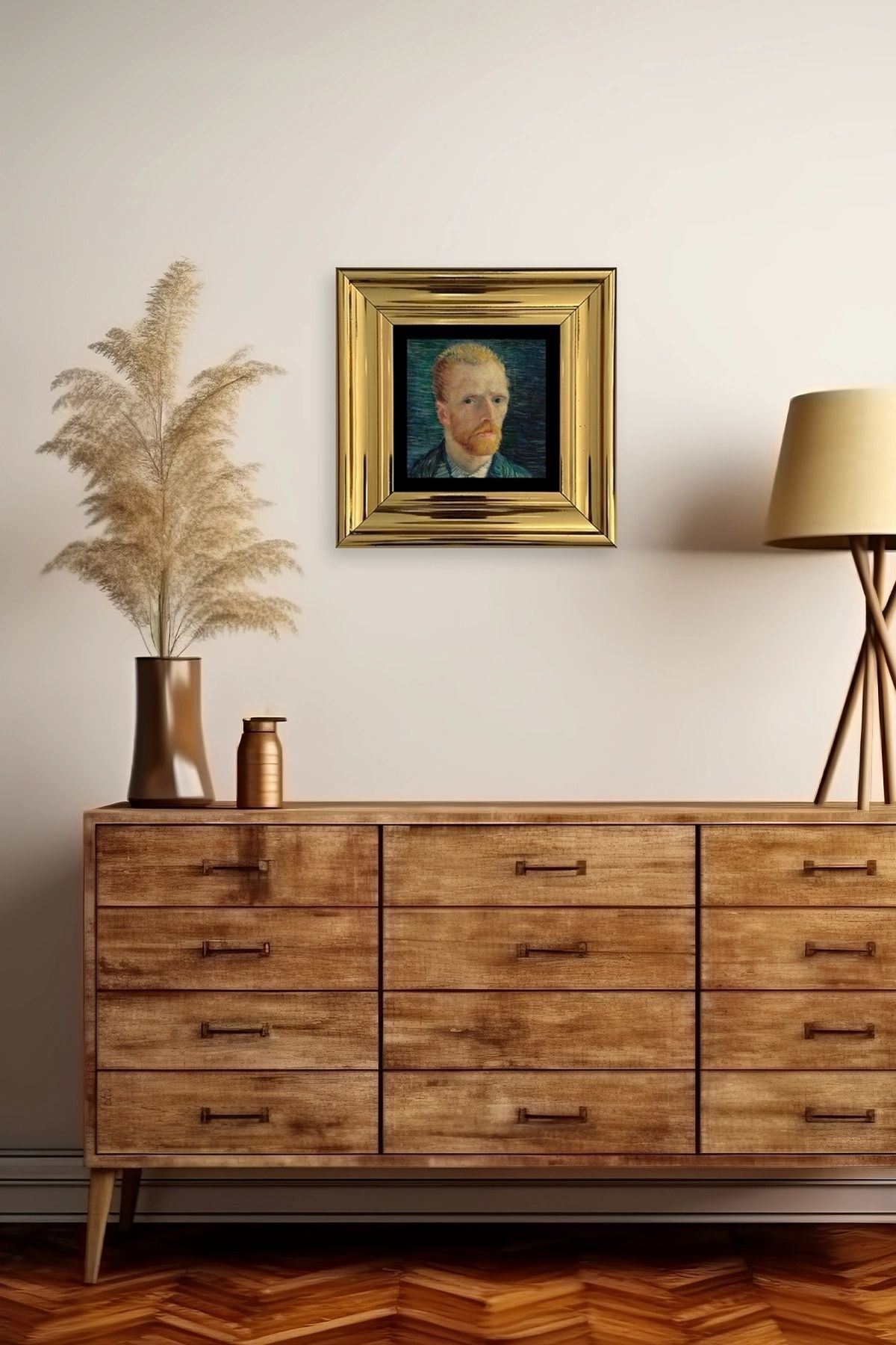 Van Gogh Çerçeveli Taş Tablo 20 cm