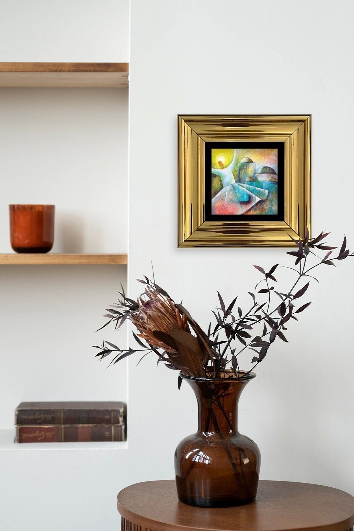 Semazen Mevlevi Çerçeveli Taş Tablo 20 cm