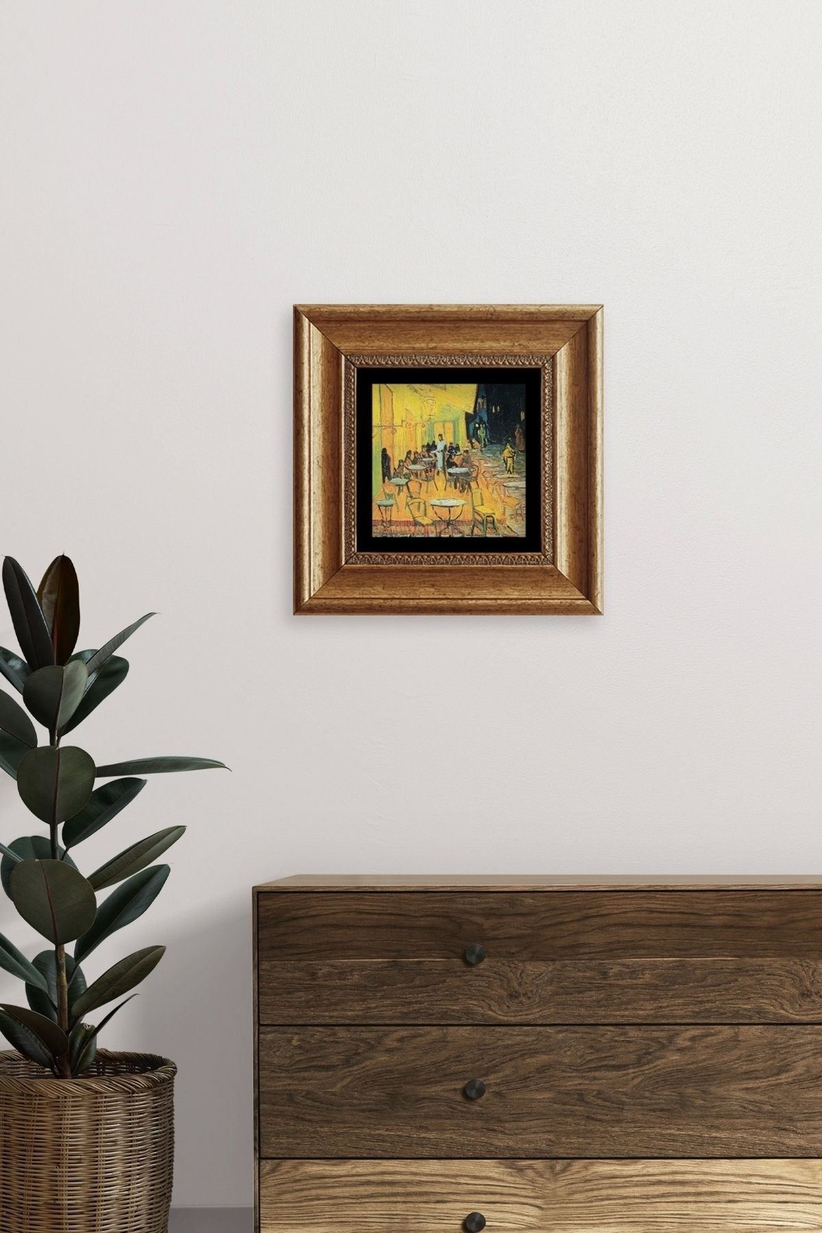 Kafe Çerçeveli Taş Tablo 20 cm