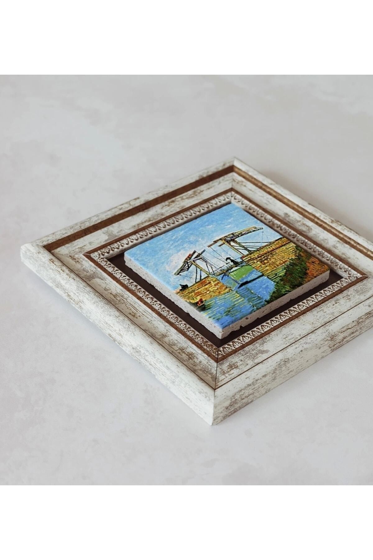 Vincent Van Gogh Çerçeveli Taş Tablo , Çerçeveli Taş Duvar Dekoru 20 cm
