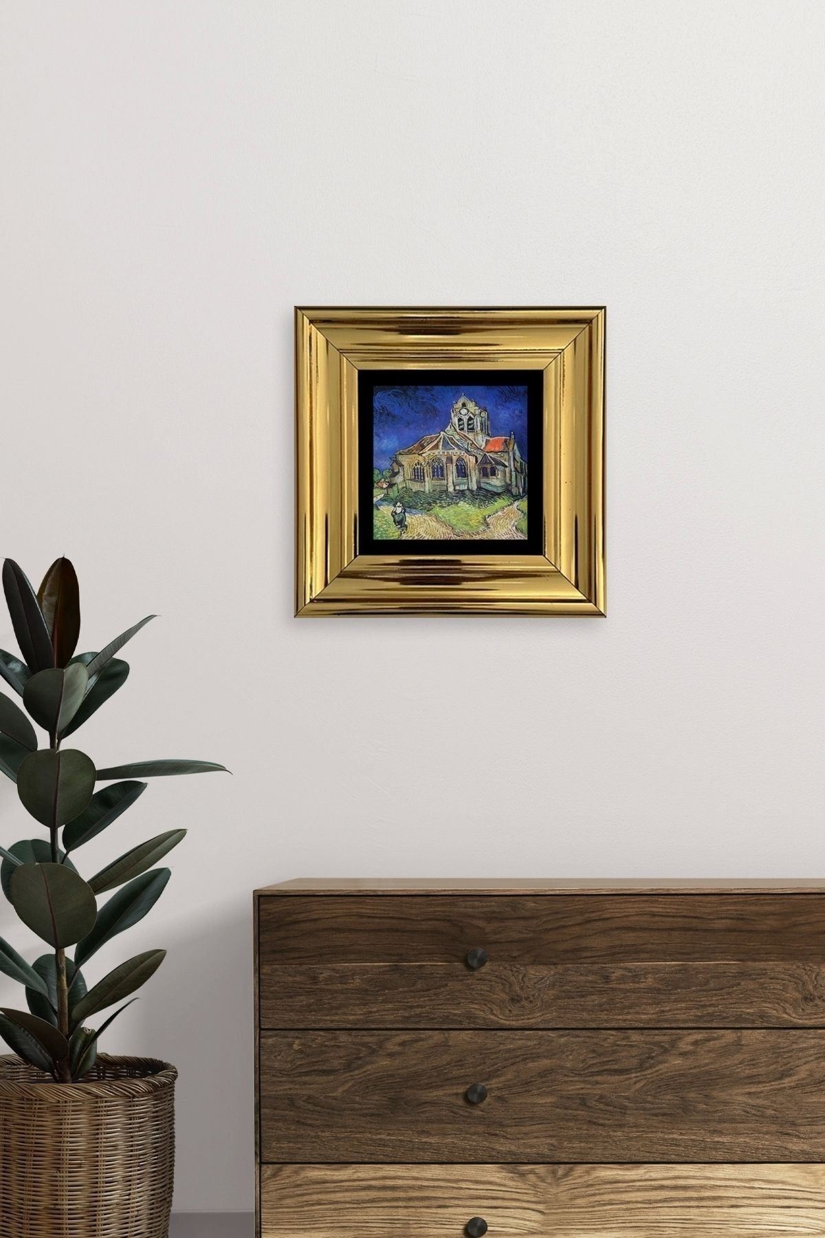 Van Gogh Çerçeveli Taş Tablo 20 cm