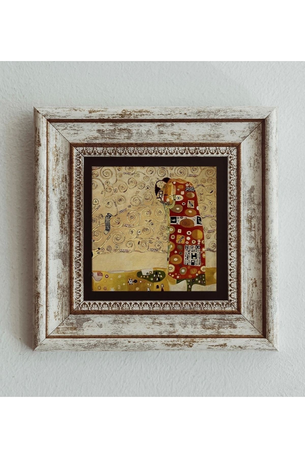 Gustav Klimt Çerçeveli Taş Tablo , Çerçeveli Taş Duvar Dekoru 20 cm