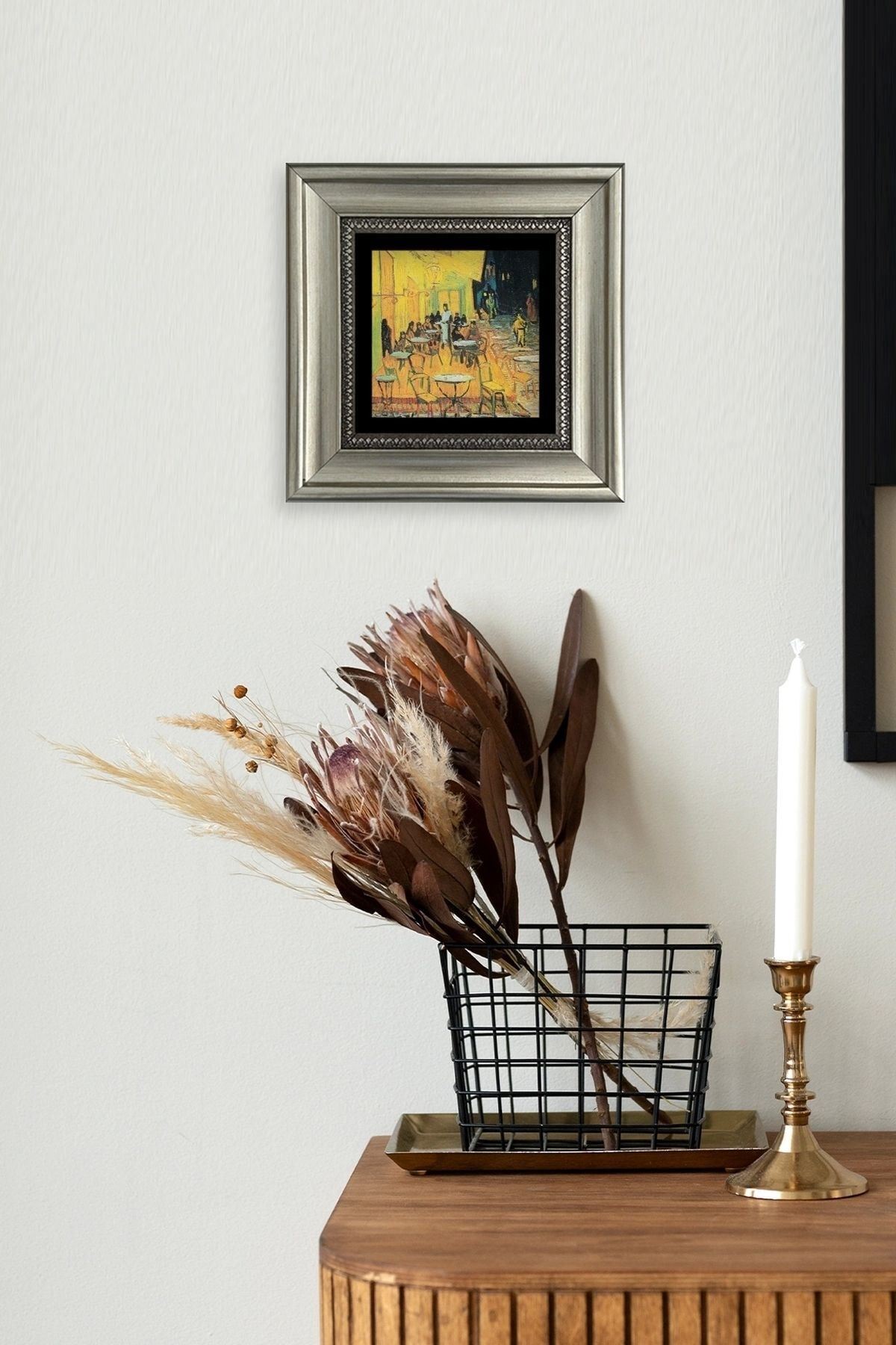 Kafe Çerçeveli Taş Tablo 20 cm