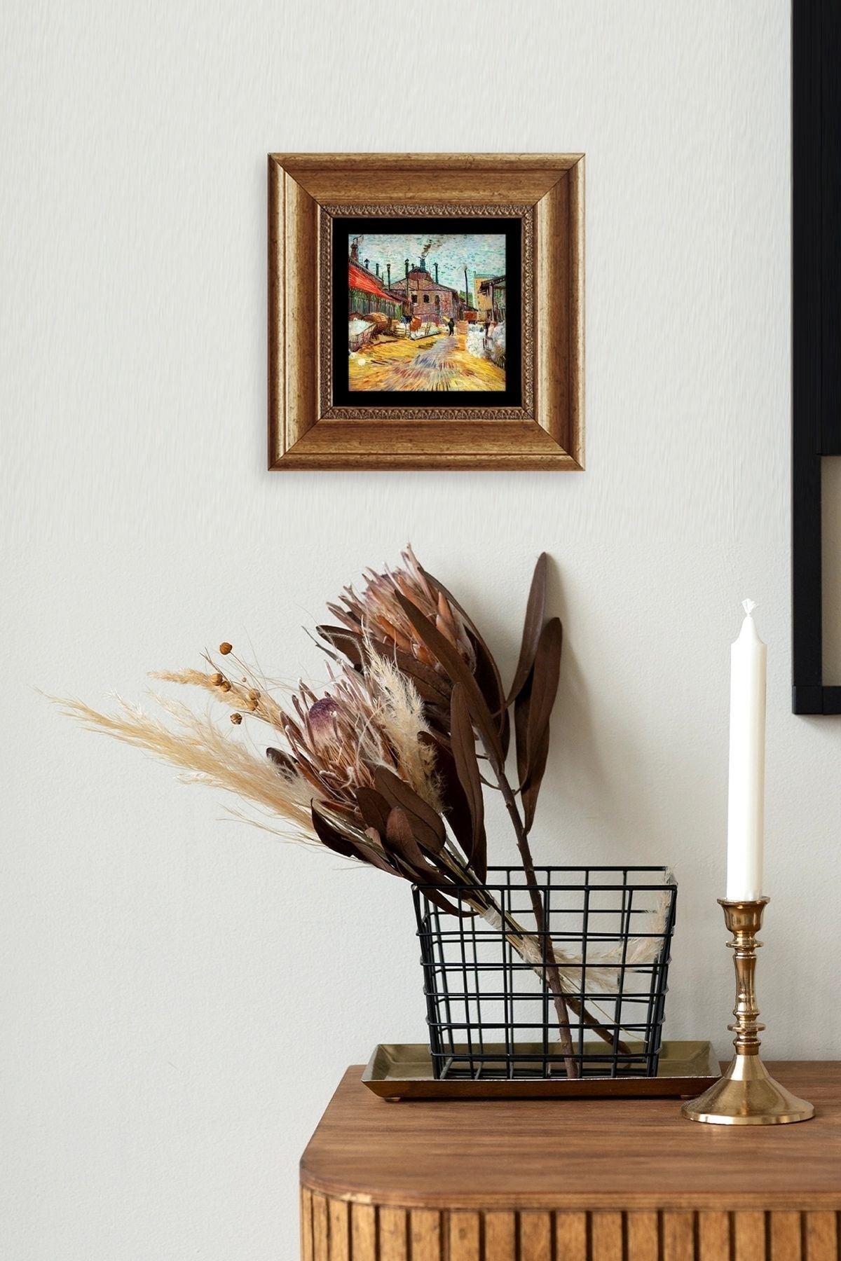 Van Gogh Çerçeveli Taş Tablo 20 cm