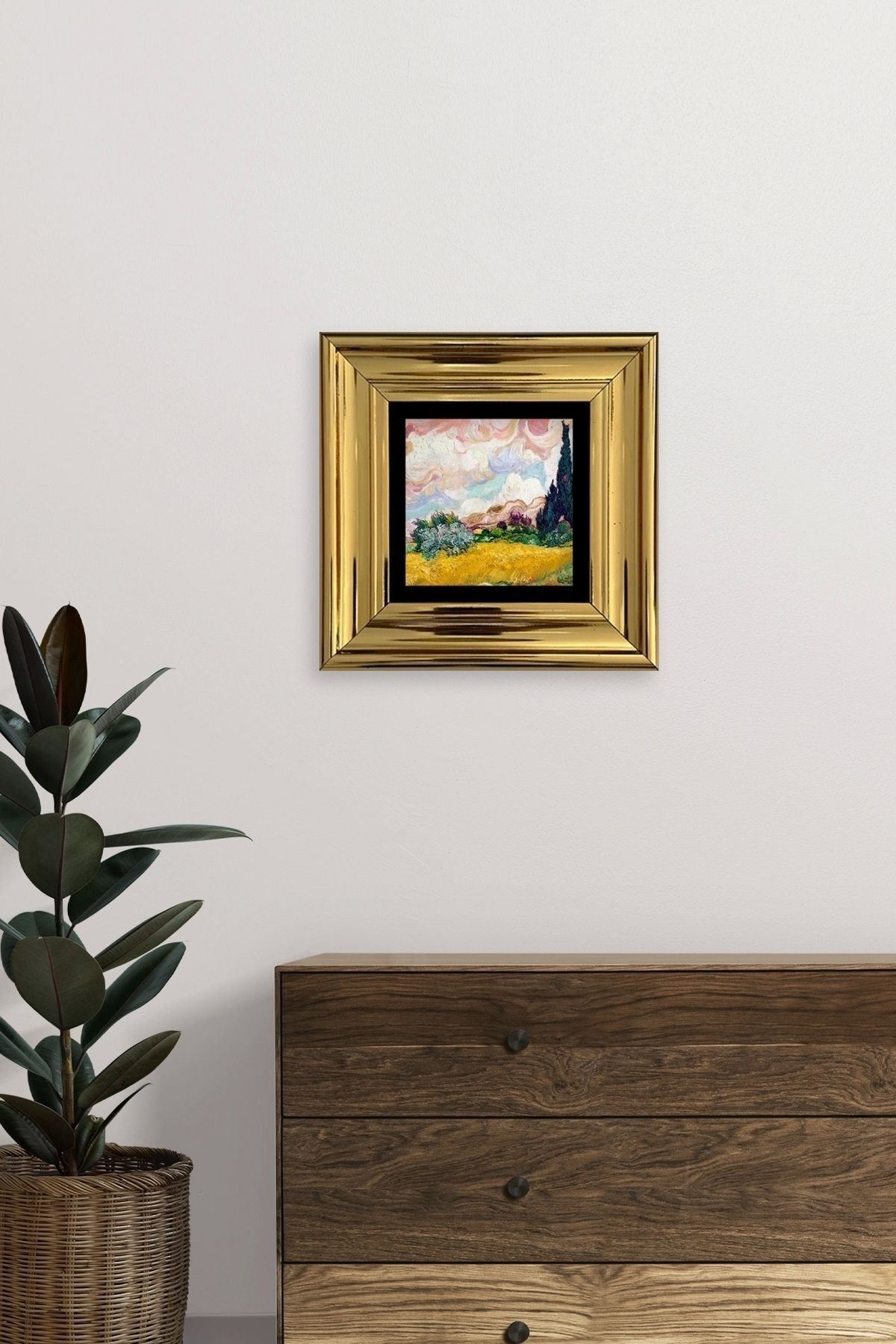 Van Gogh Çerçeveli Taş Tablo 20 cm