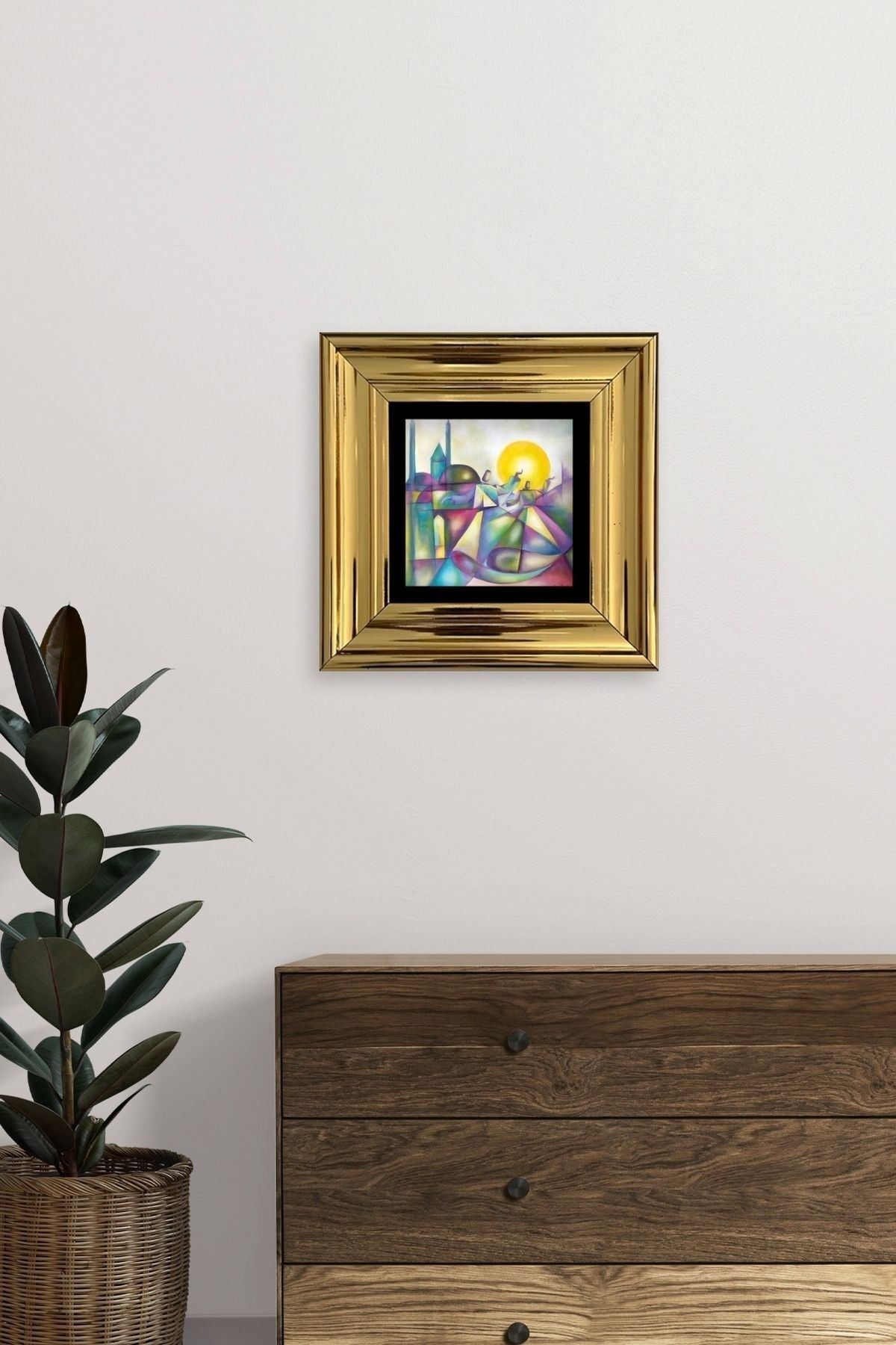 Mevlana Mevlevi Çerçeveli Taş Tablo 20 cm