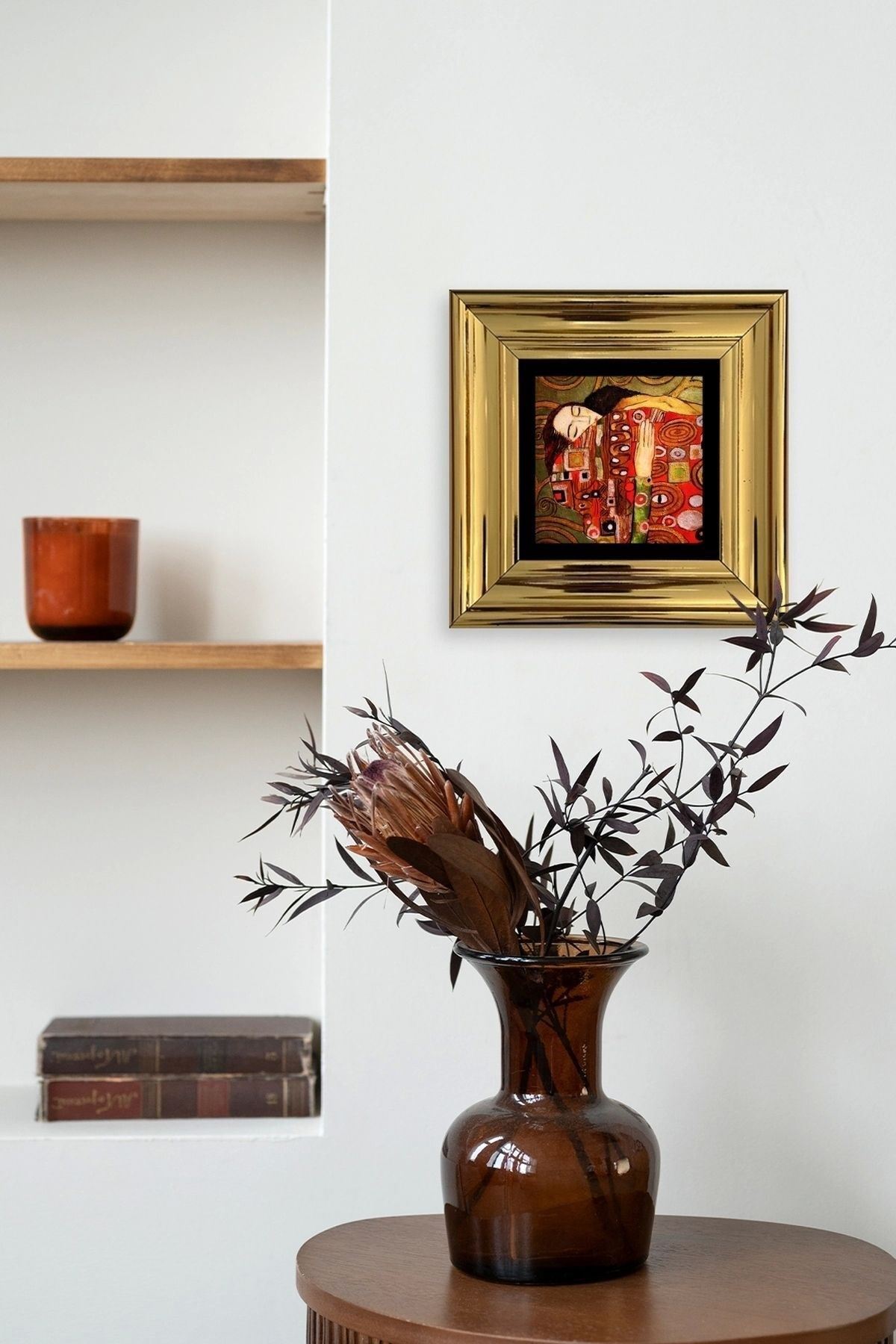 Gustav Klimpt Çerçeveli Taş Tablo 20 cm