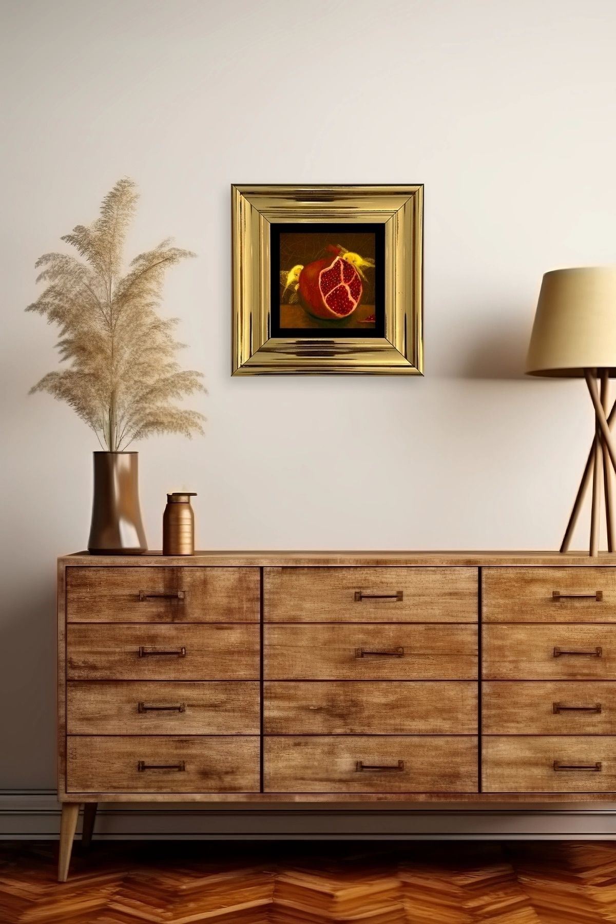 Nar Çerçeveli Taş Tablo 20 cm