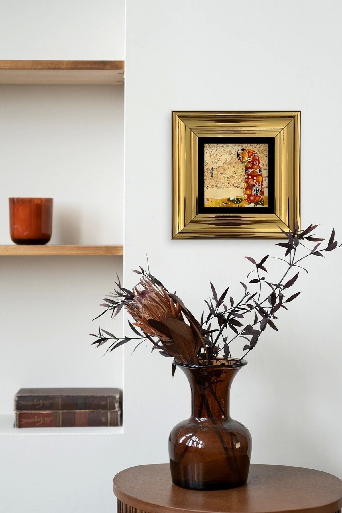 Gustav Klimpt Çerçeveli Taş Tablo 20 cm