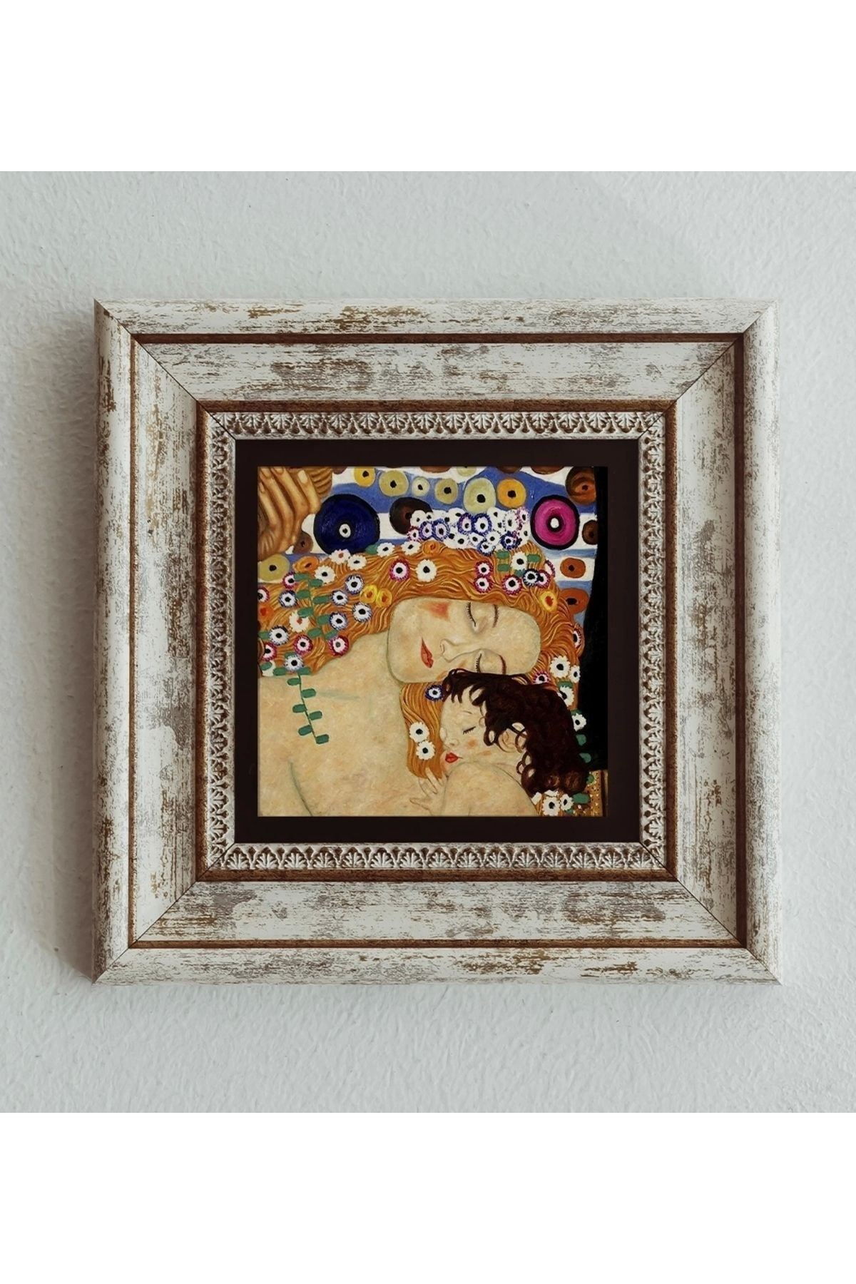 Gustav Klimt Çerçeveli Taş Tablo , Çerçeveli Taş Duvar Dekoru 20 cm