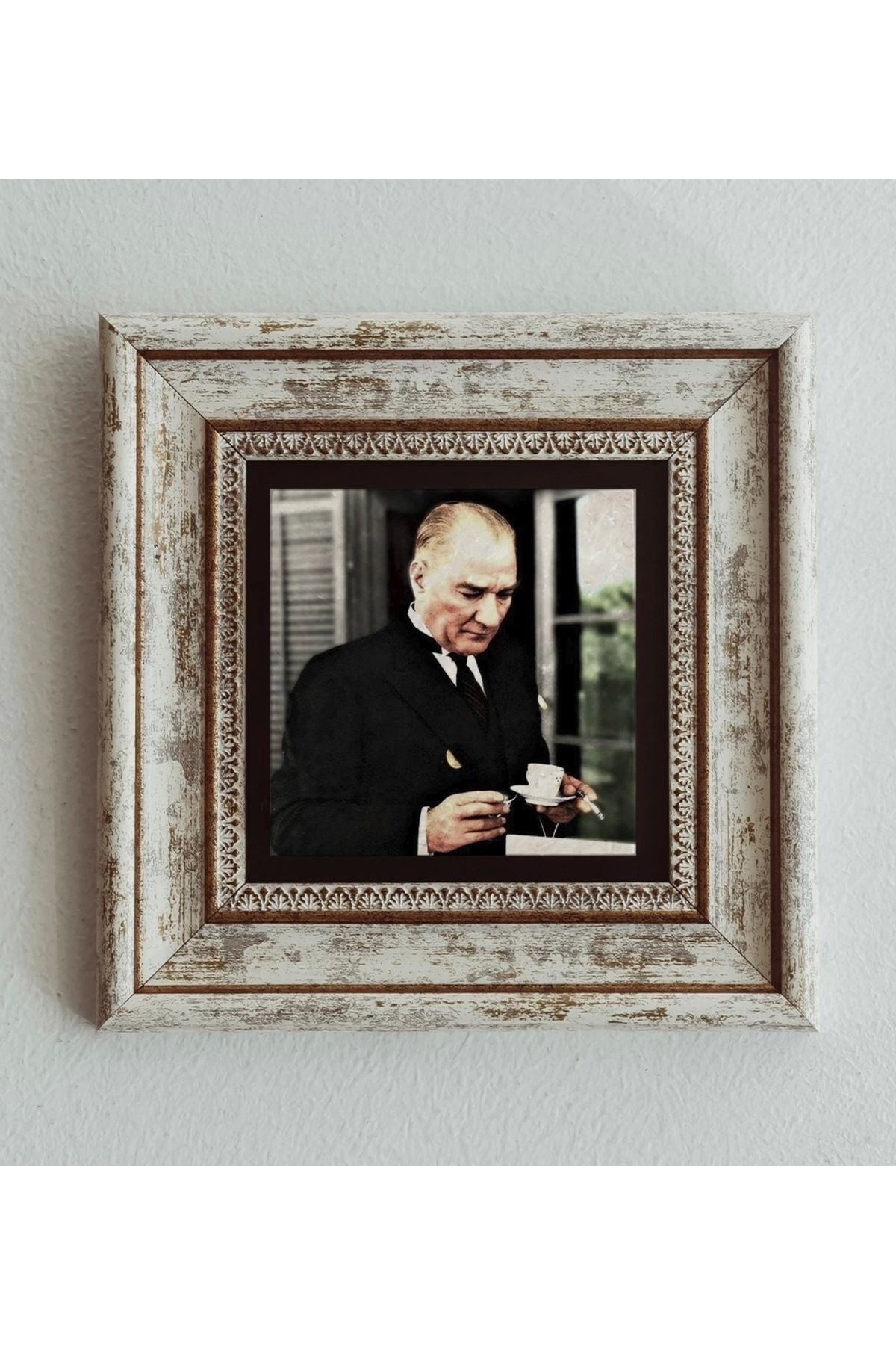 Atatürk Çerçeveli Taş Tablo , Çerçeveli Taş Duvar Dekoru 20 cm