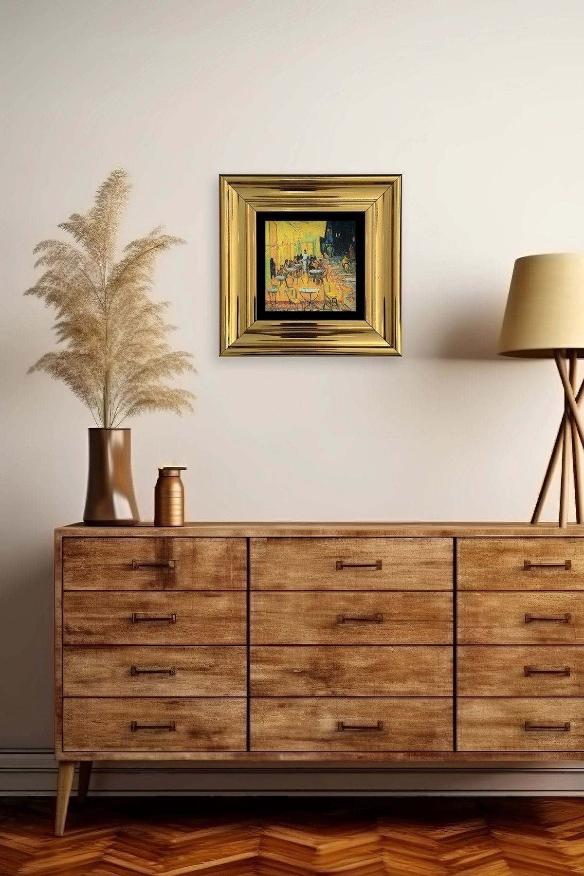 Kafe Çerçeveli Taş Tablo 20 cm