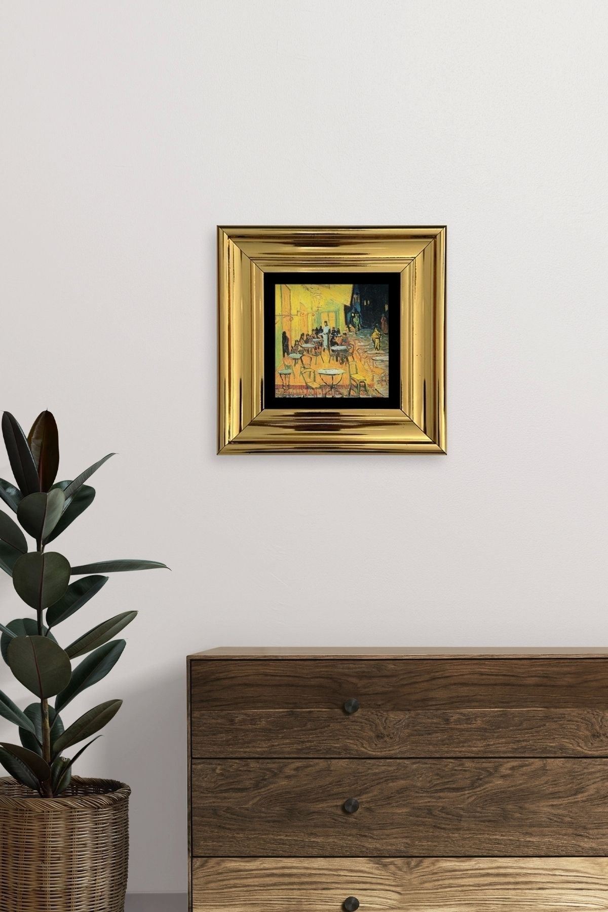 Kafe Çerçeveli Taş Tablo 20 cm