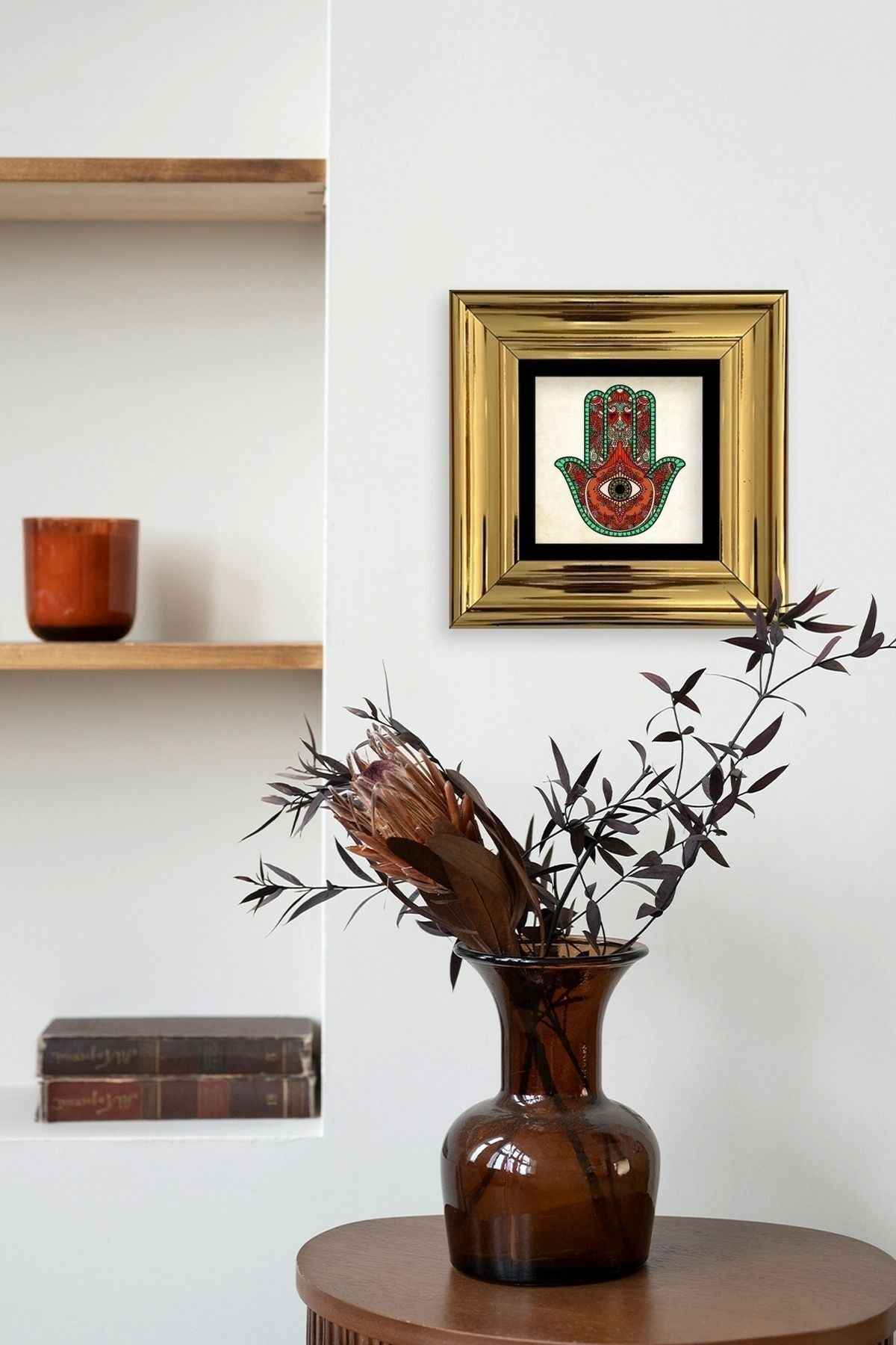 Fatma Ana Eli Çerçeveli Taş Tablo 20 cm