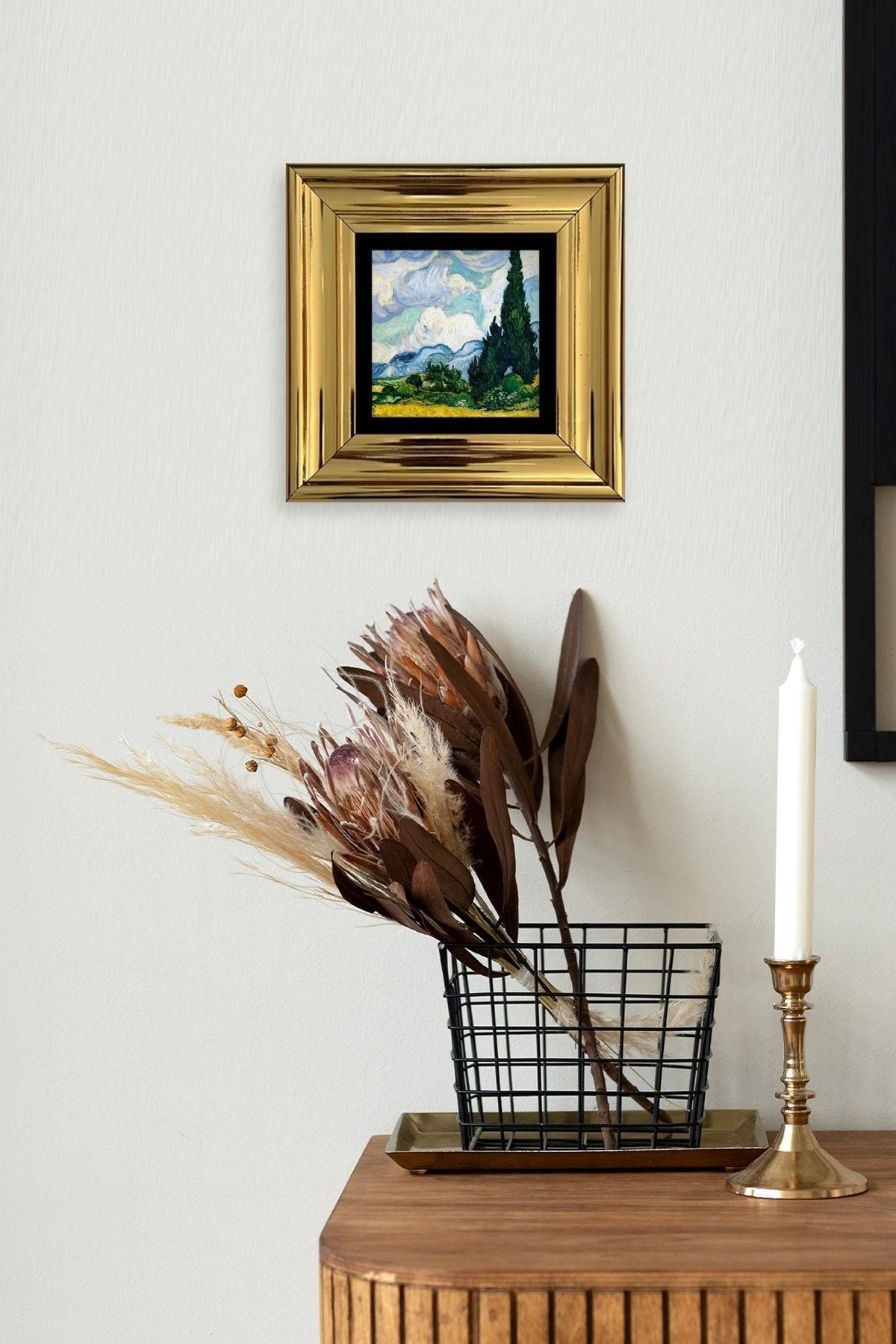 Van Gogh Çerçeveli Taş Tablo 20 cm