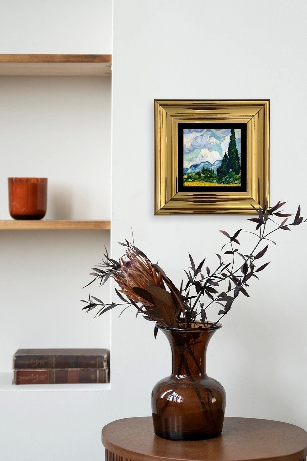 Van Gogh Çerçeveli Taş Tablo 20 cm