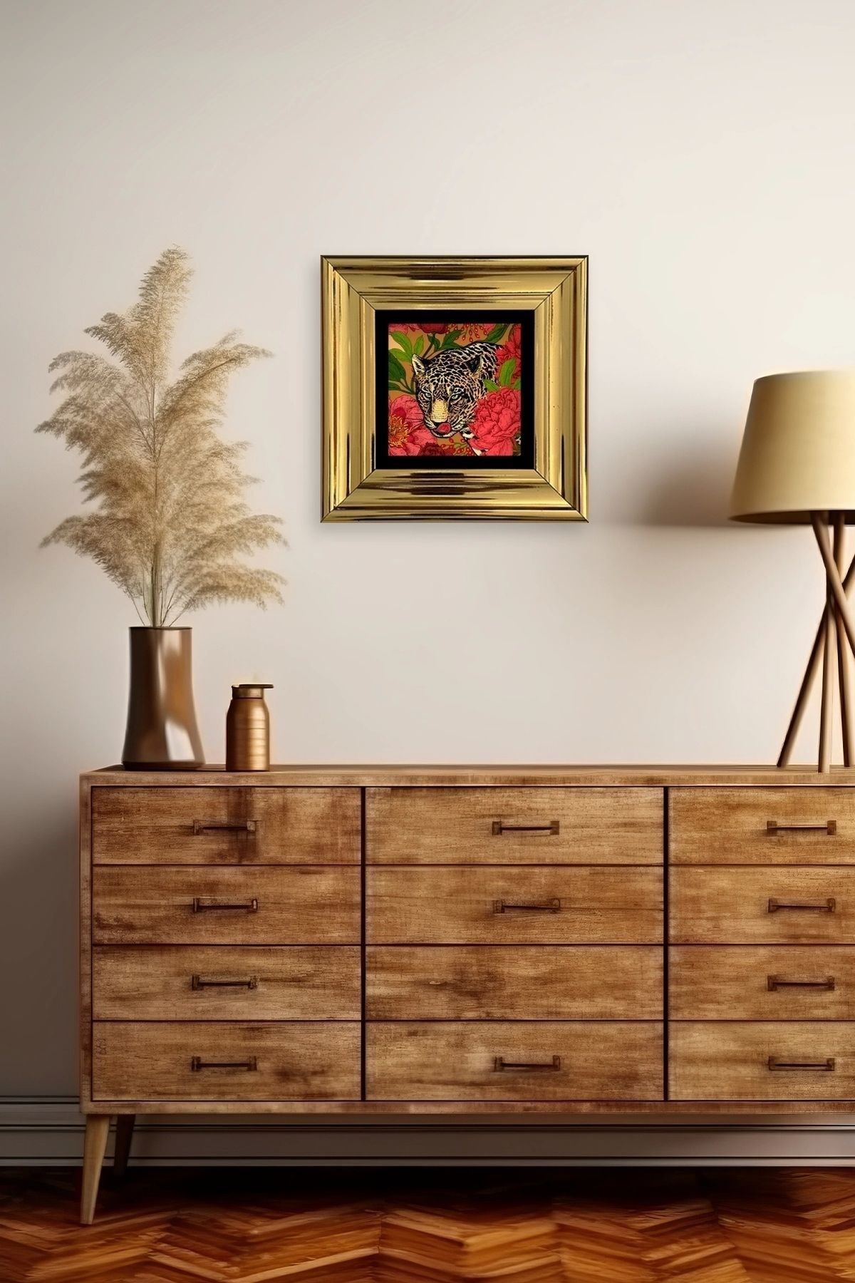 Kaplan Çerçeveli Taş Tablo 20 cm