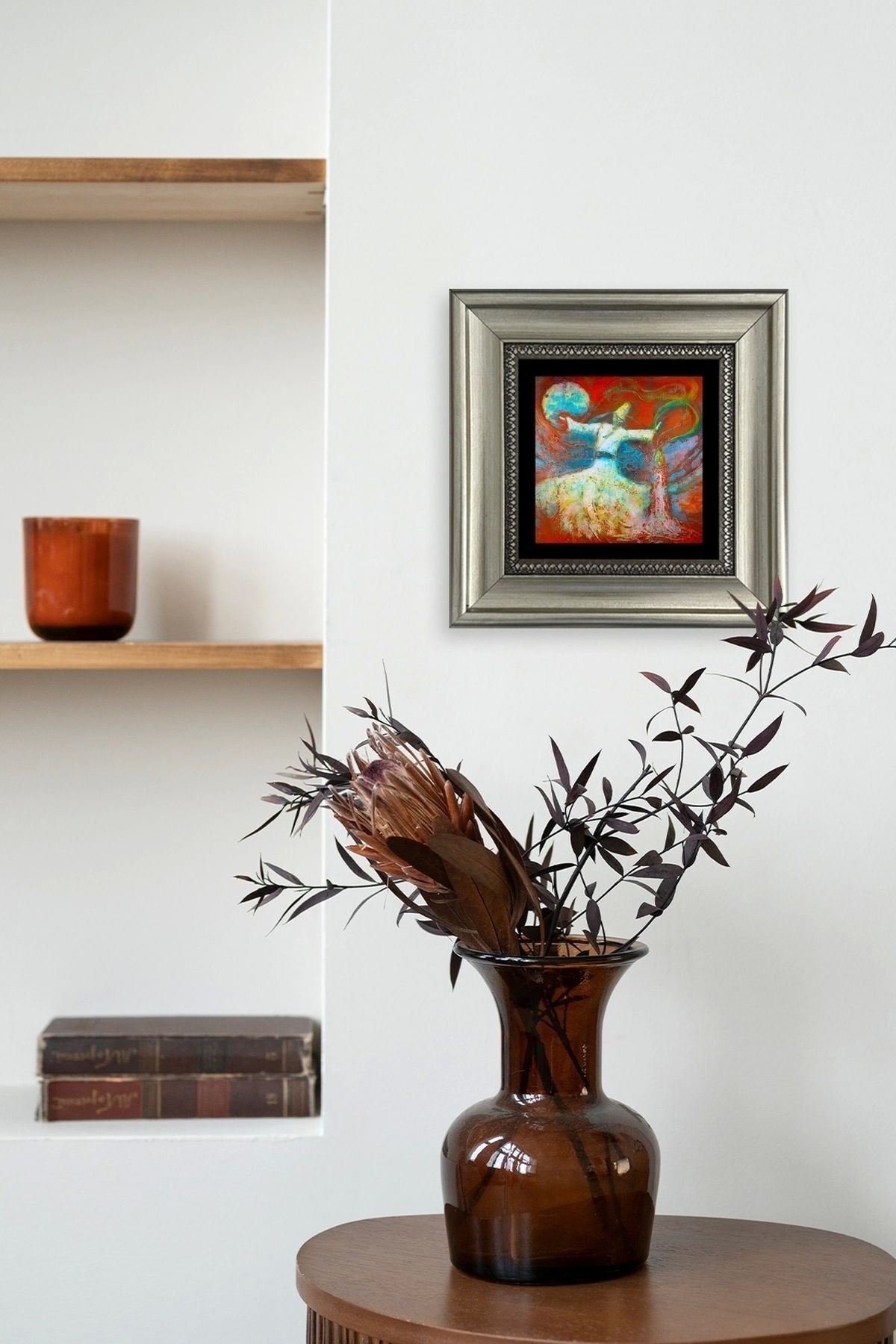 Semazen Çerçeveli Taş Tablo 20 cm