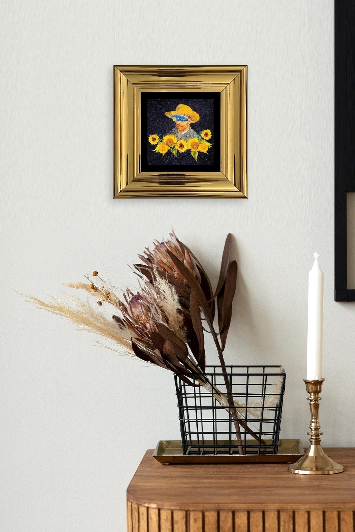 Van Gogh Çerçeveli Taş Tablo 20 cm