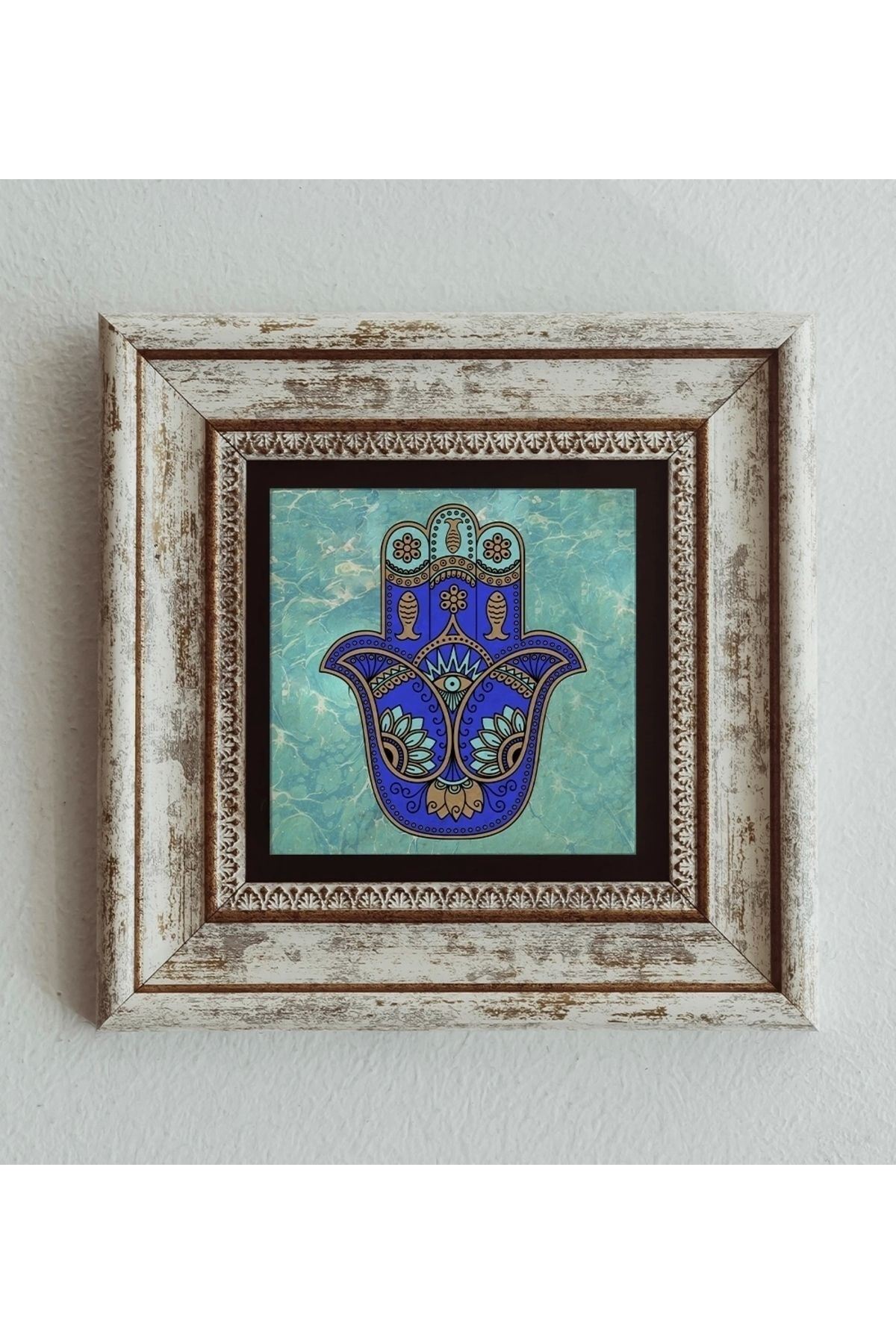 Fatma Ana Eli Çerçeveli Taş Tablo , Çerçeveli Taş Duvar Dekoru 20 cm