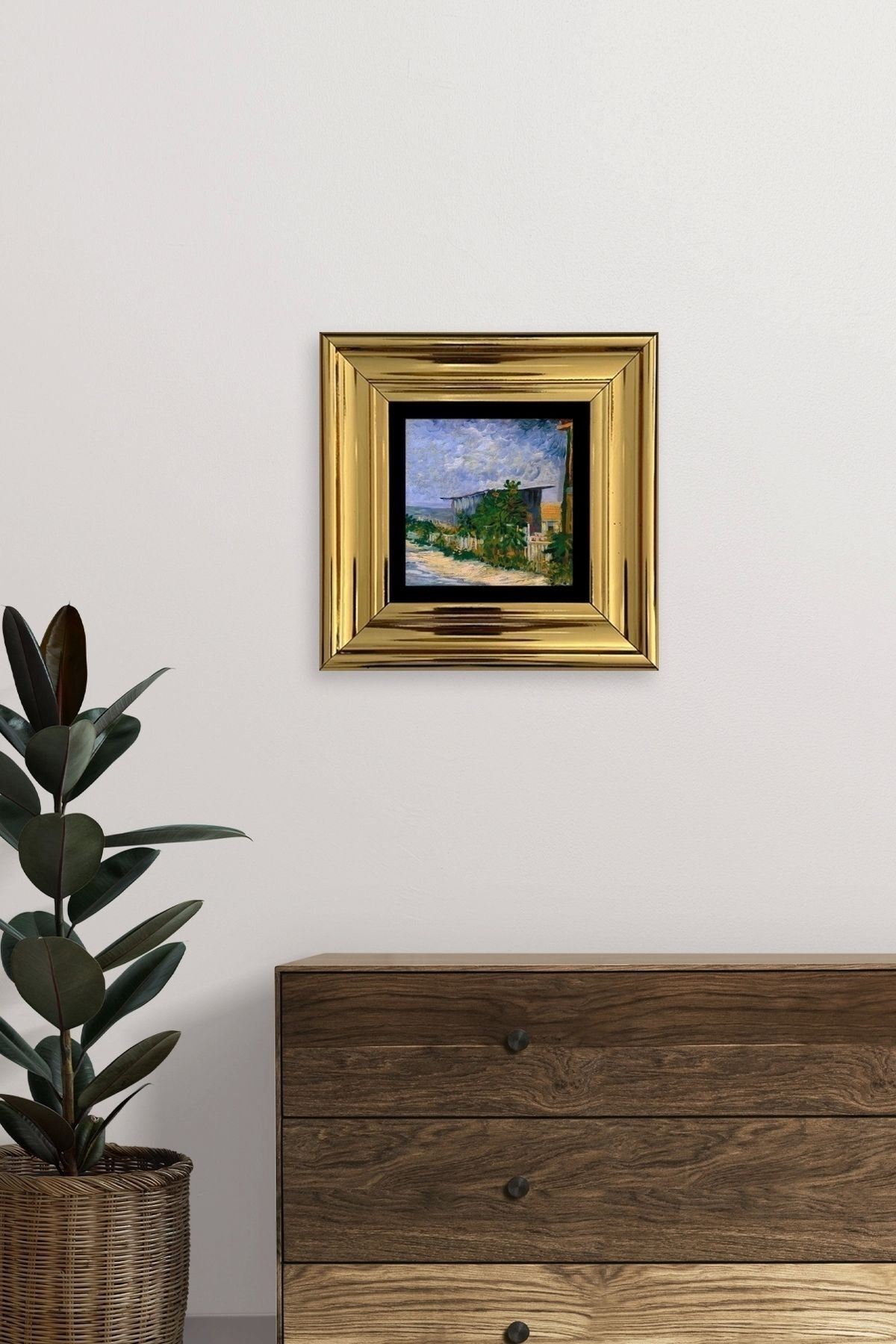 Van Gogh Çerçeveli Taş Tablo 20 cm