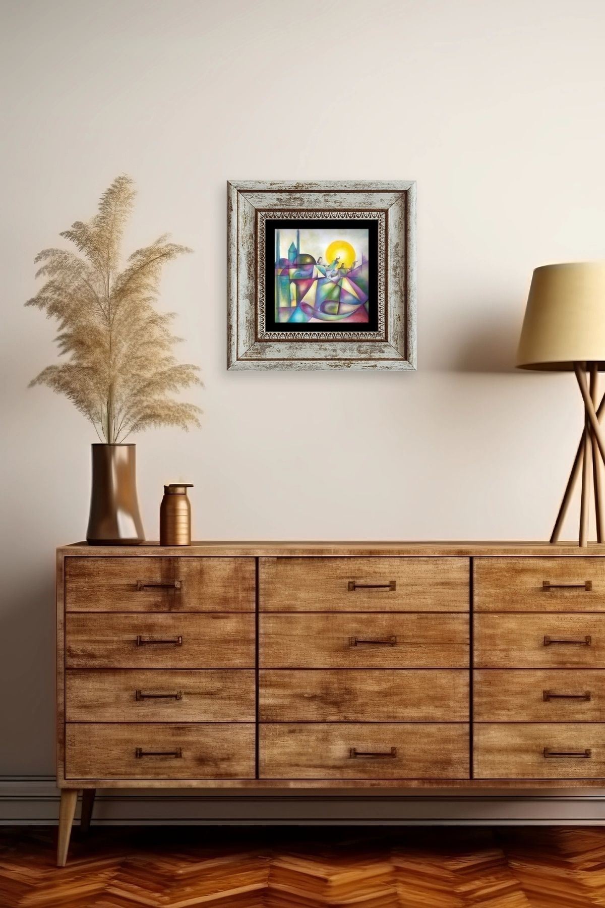 Mevlana Mevlevi Çerçeveli Taş Tablo 20 cm