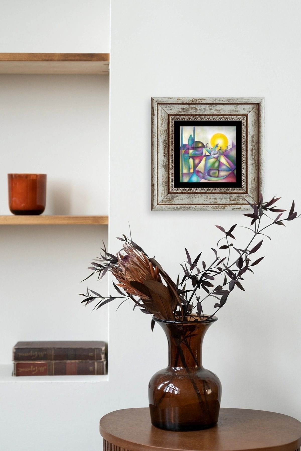 Mevlana Mevlevi Çerçeveli Taş Tablo 20 cm