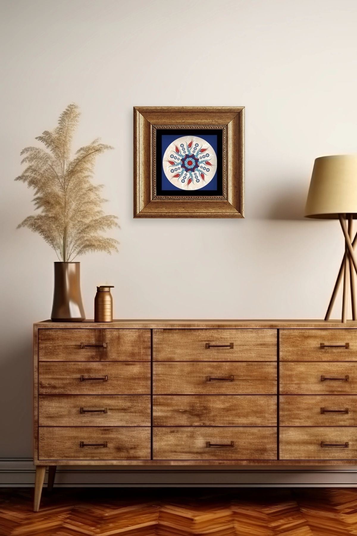 Selçuklu Motif Çerçeveli Taş Tablo 20 cm