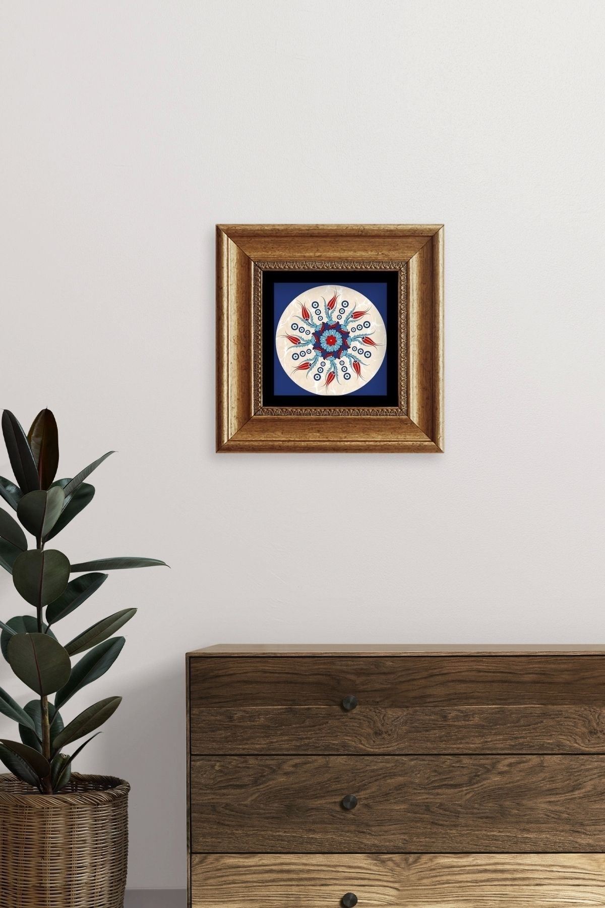 Selçuklu Motif Çerçeveli Taş Tablo 20 cm