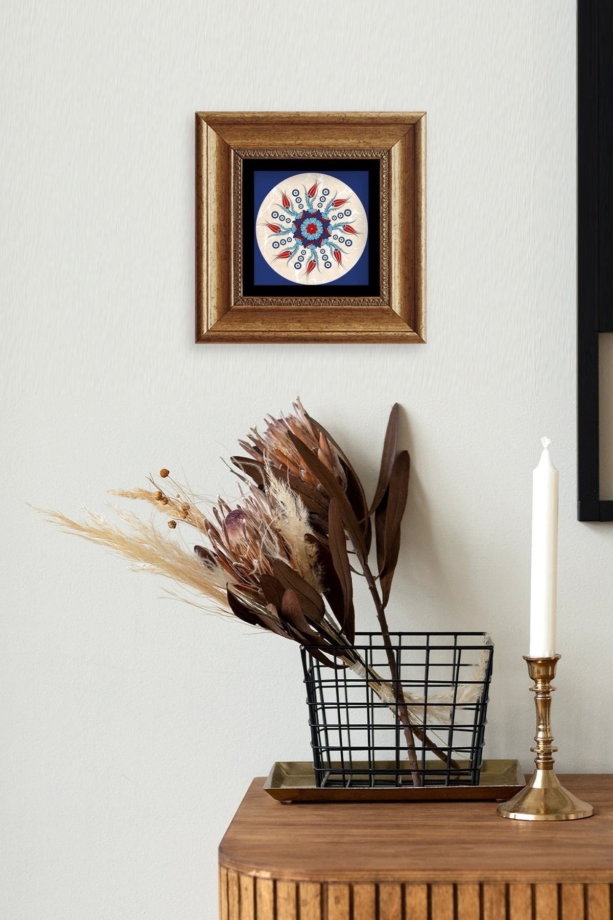 Selçuklu Motif Çerçeveli Taş Tablo 20 cm