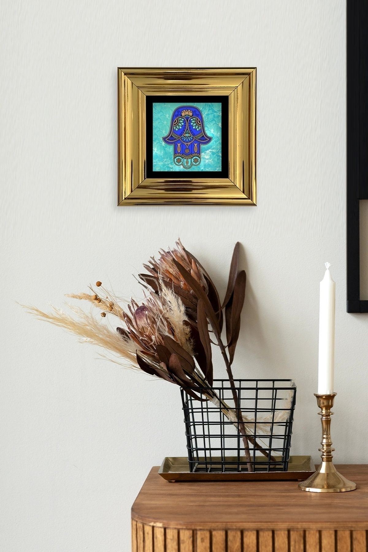 Fatma Ana Eli Çerçeveli Taş Tablo 20 cm